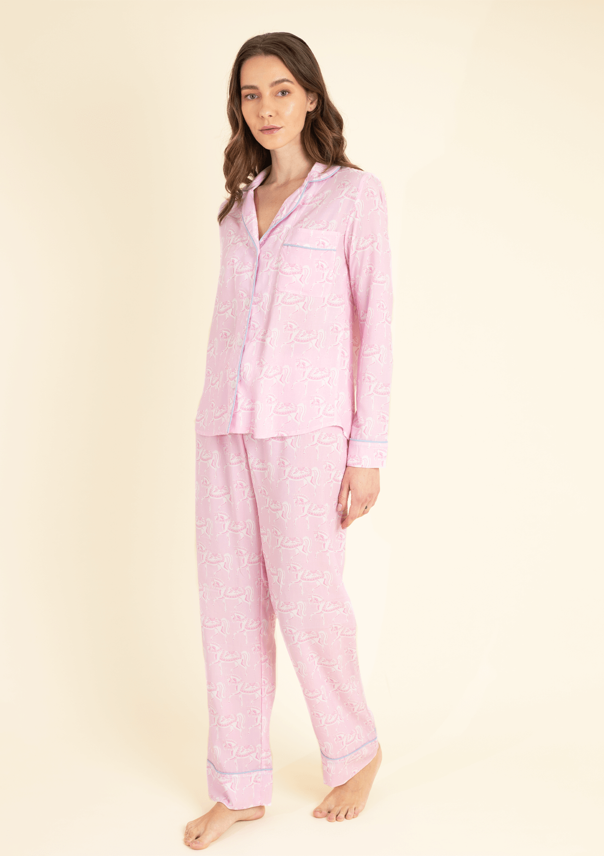 Ponyland Long Sleeve | Blossomare Print | Feather Pink