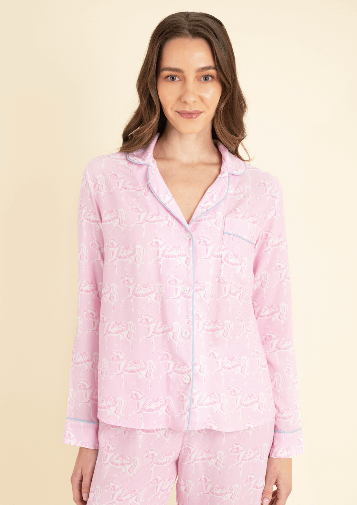 Ponyland Long Sleeve | Blossomare Print | Feather Pink