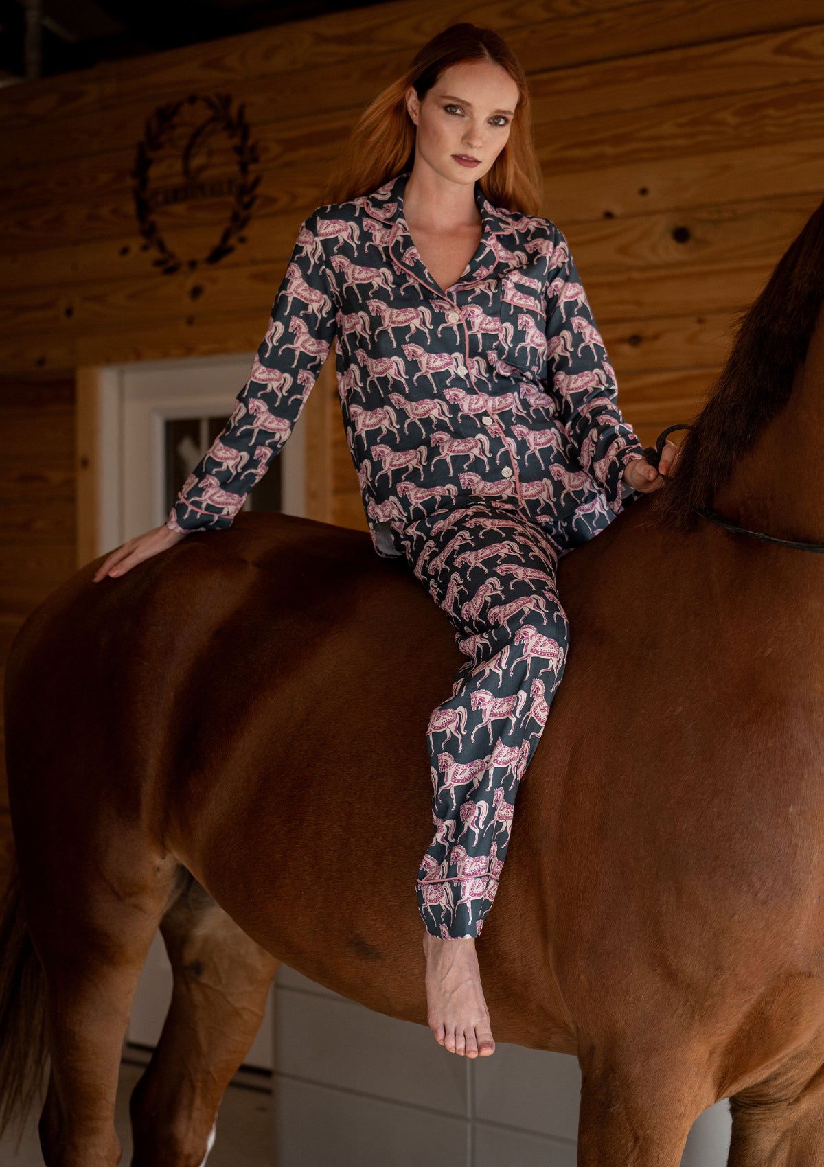 Ladies horse print pyjamas sale