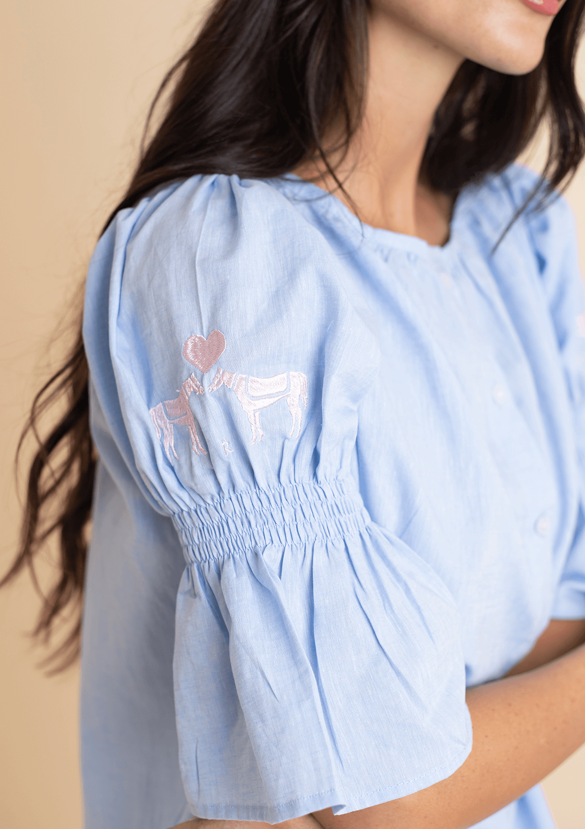 Anna Shirt Embroidered | Blue