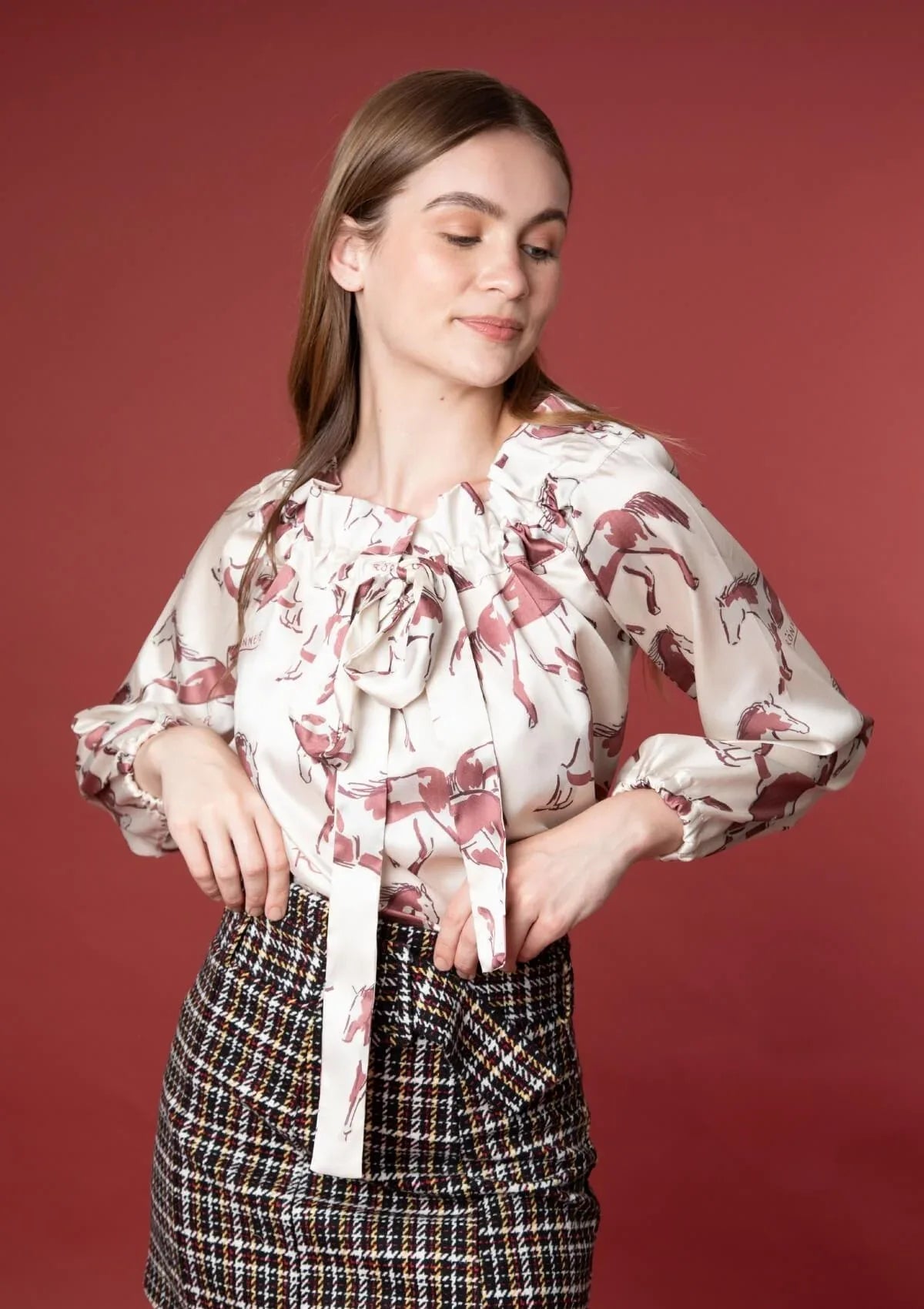 Adele Blouse | Volt Print | Terracotta Rust - RönnerXS
