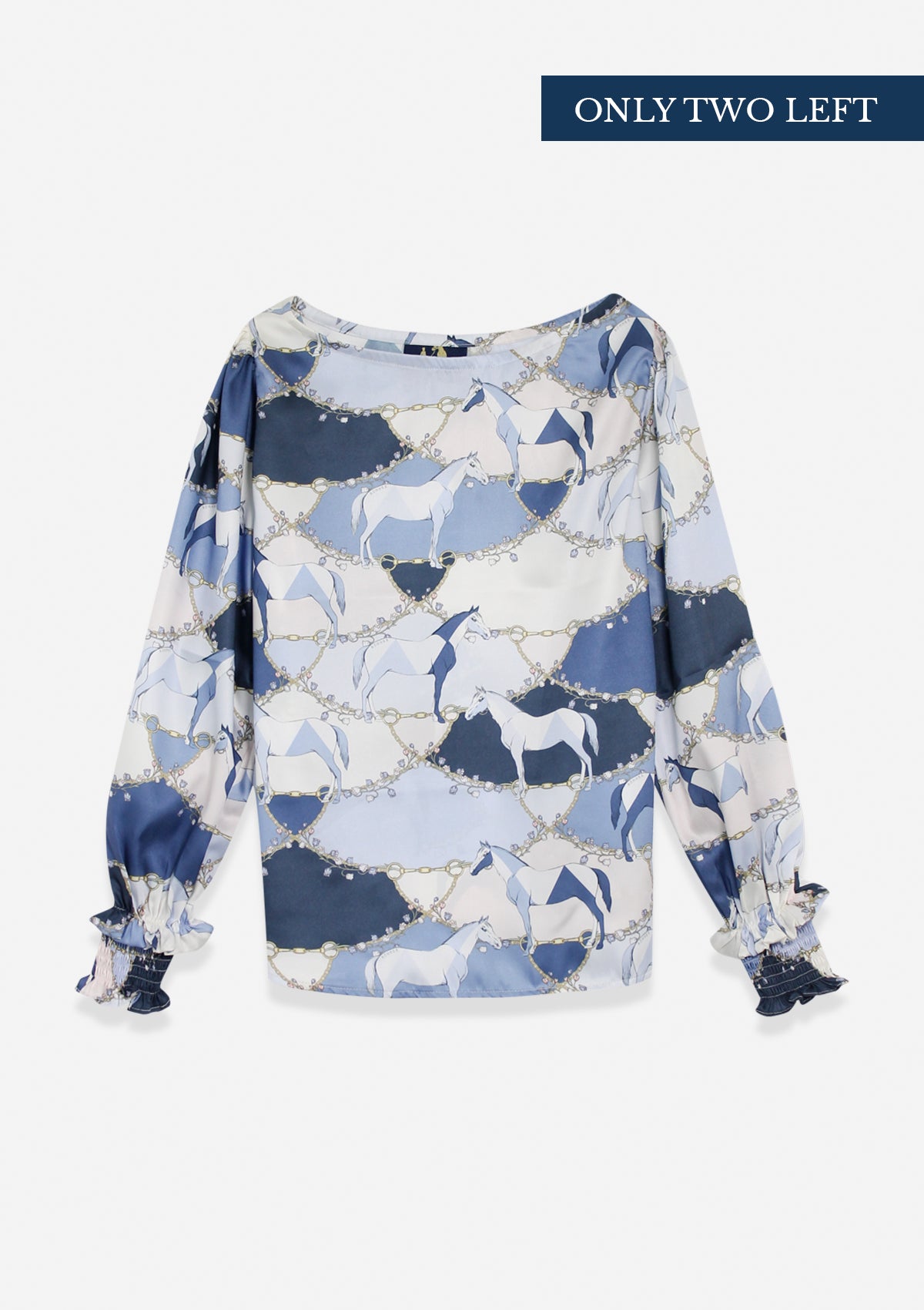 Allure Blouse Geo Horses Print | Blue