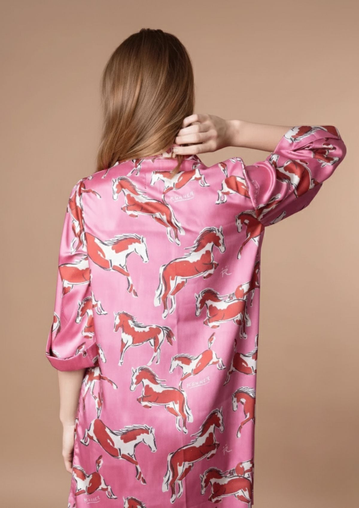 Amalia Shirt - Dress | Volt Print | Cerise - RönnerDressXS
