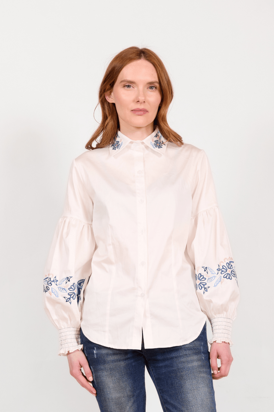 Annie Florale Shirt | White - RönnerBlouseXS
