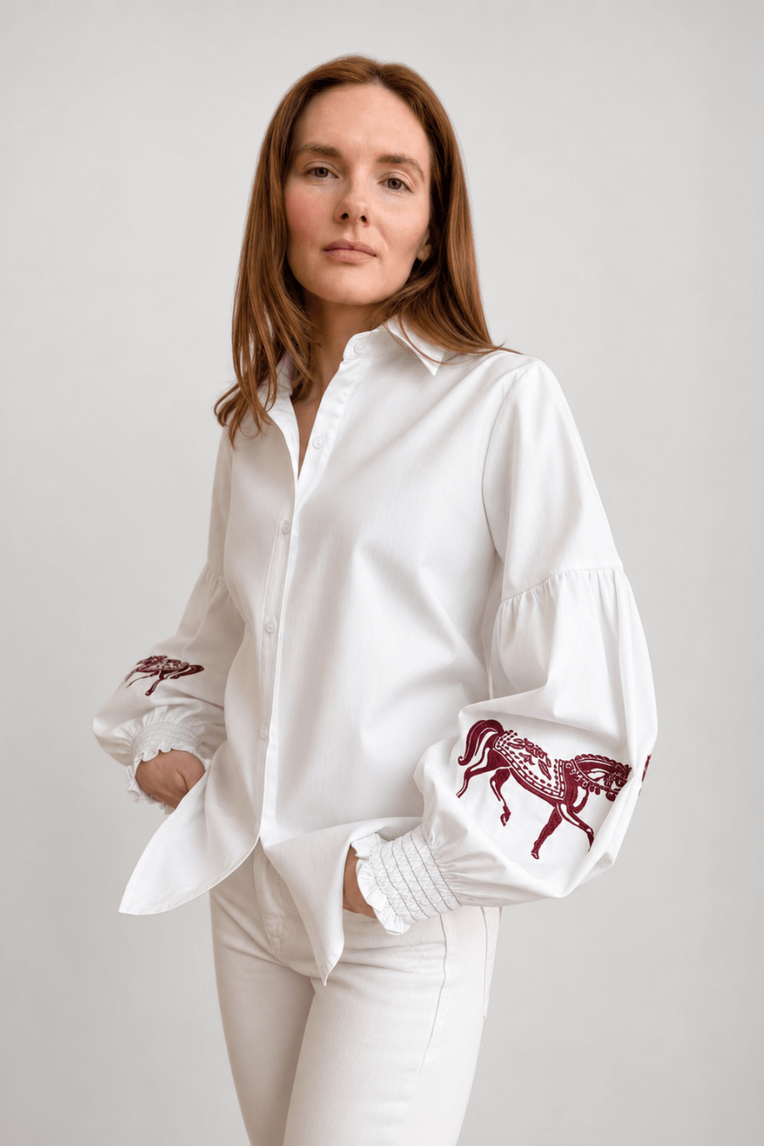 embroidered dress shirts Brooks Brothers Men's Casual Oxford Cloth Button-Down Shirt - Personalization Available Classic stand Fried Waters Men's Cotton Embroidered