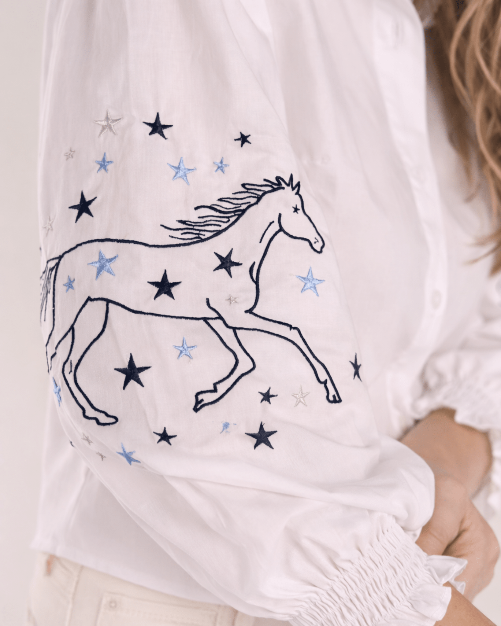 Annie Shirt | Stars Limited Edition | White/Blue - RönnerXS