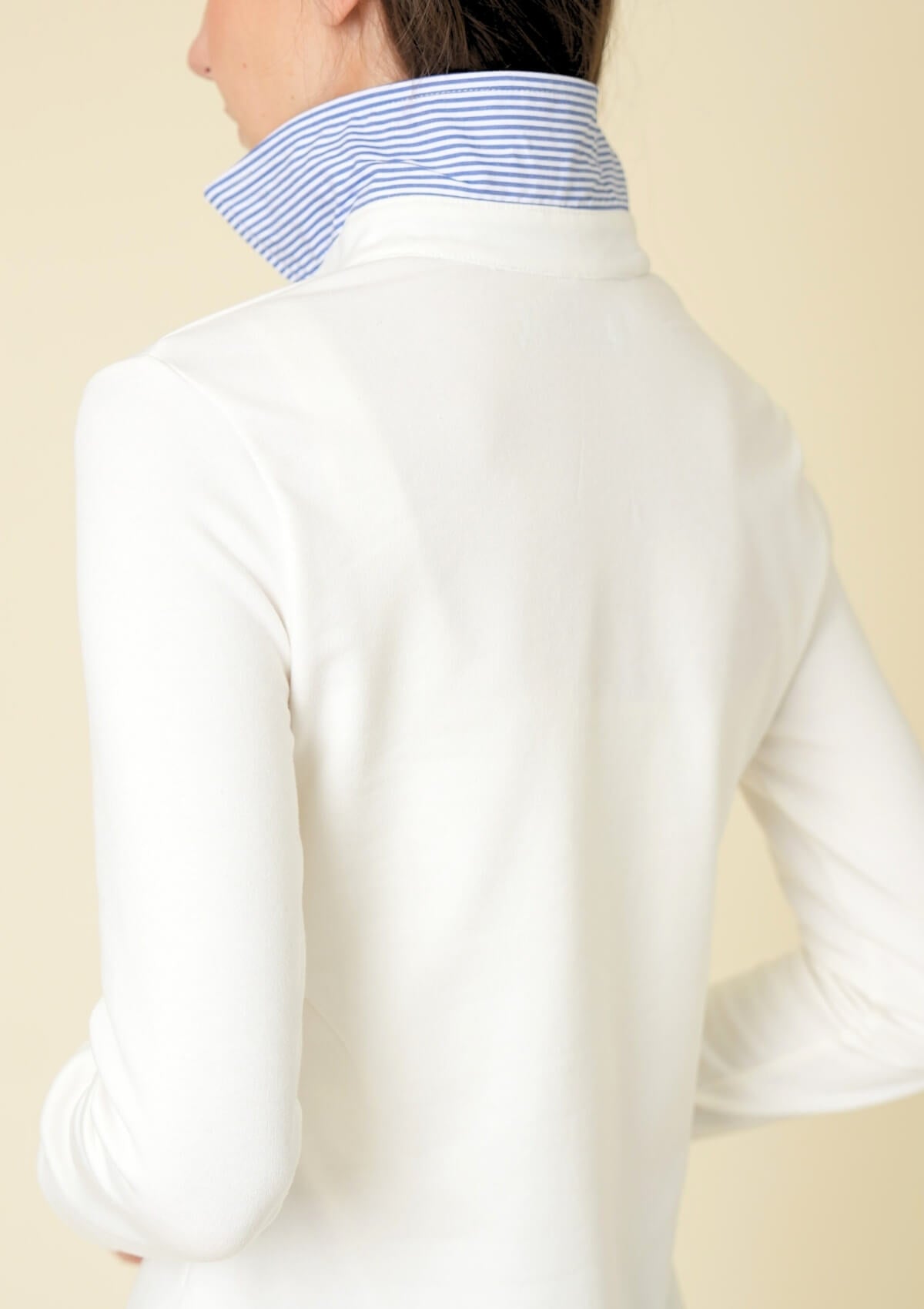 Arielle Polo | Long Sleeves | Embroidered | White