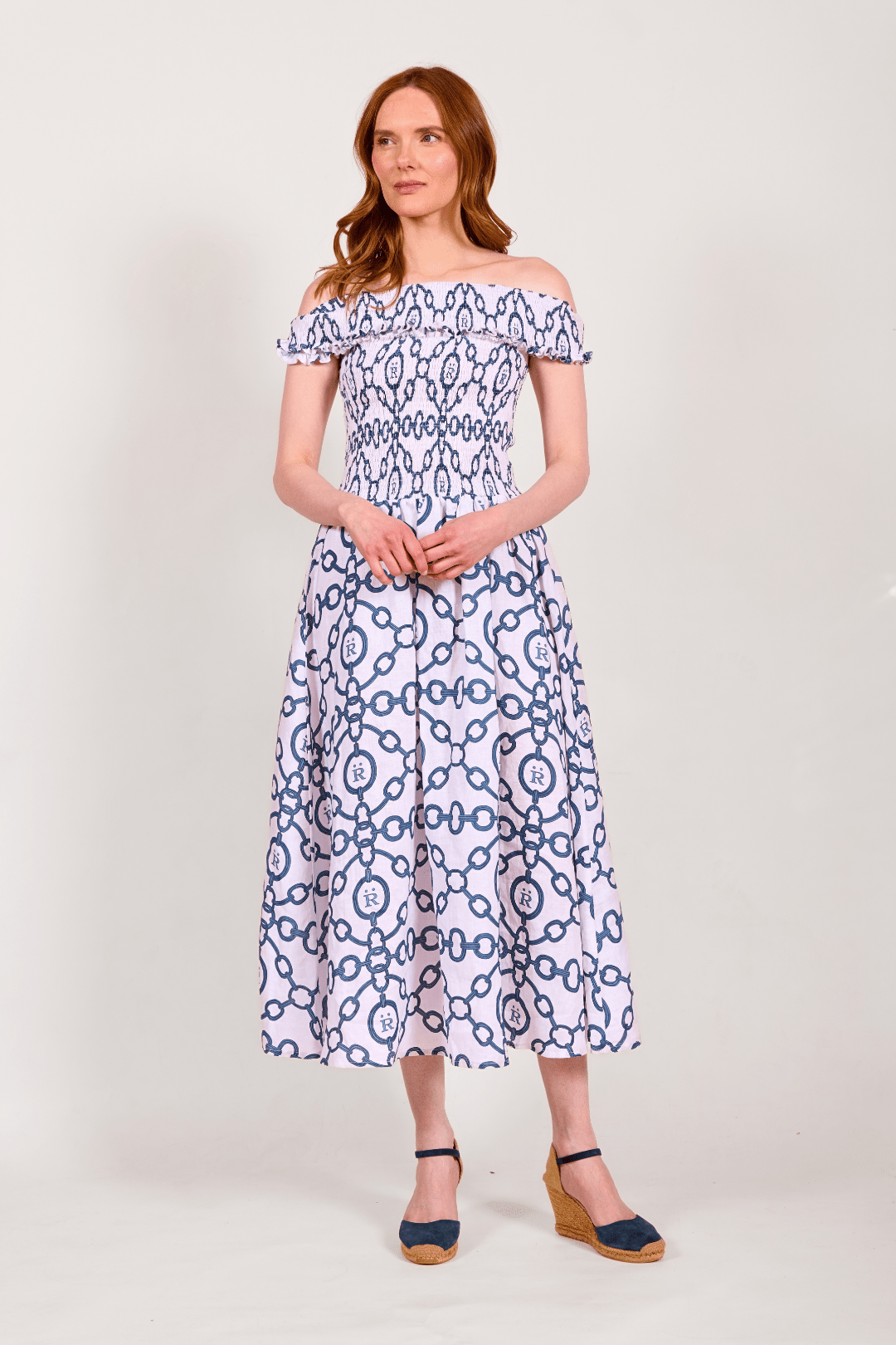 Aros Smocked Linen Dress - RönnerDressWhite