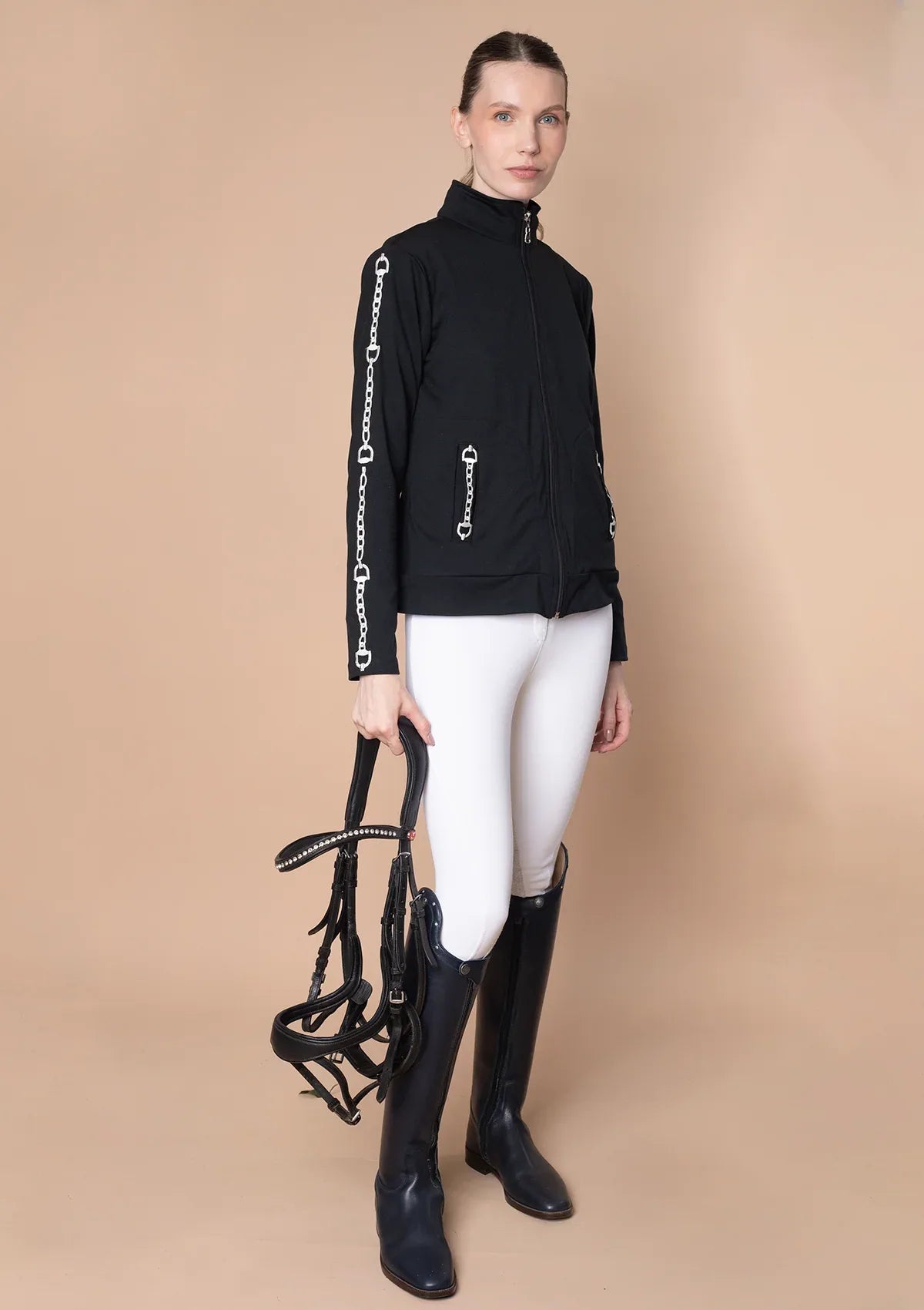 Ava Embroidered Zip Jacket | Equestrian Style Jacket