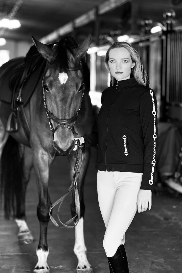 Ava Embroidered Zip Jacket | Equestrian Style Jacket