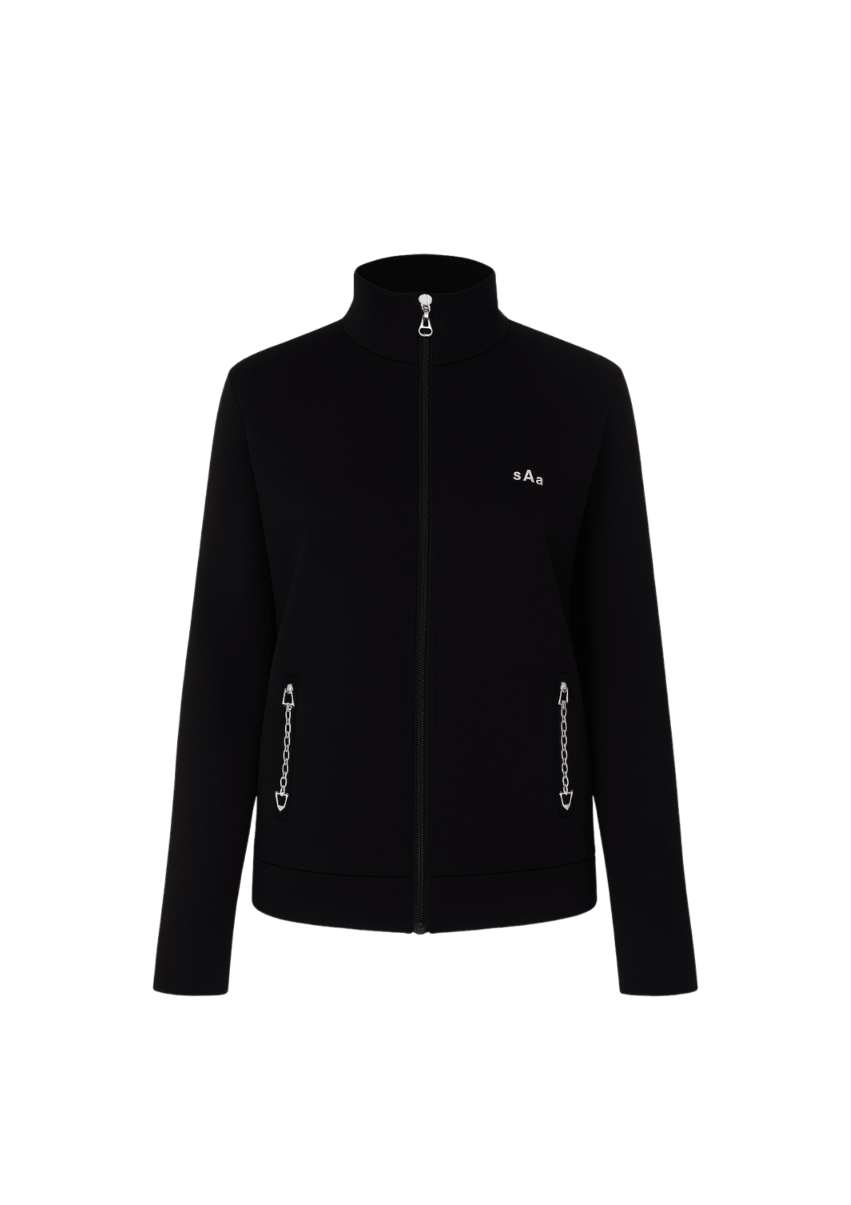Ava Embroidered Zip Jacket - RönnerJacketsBlack
