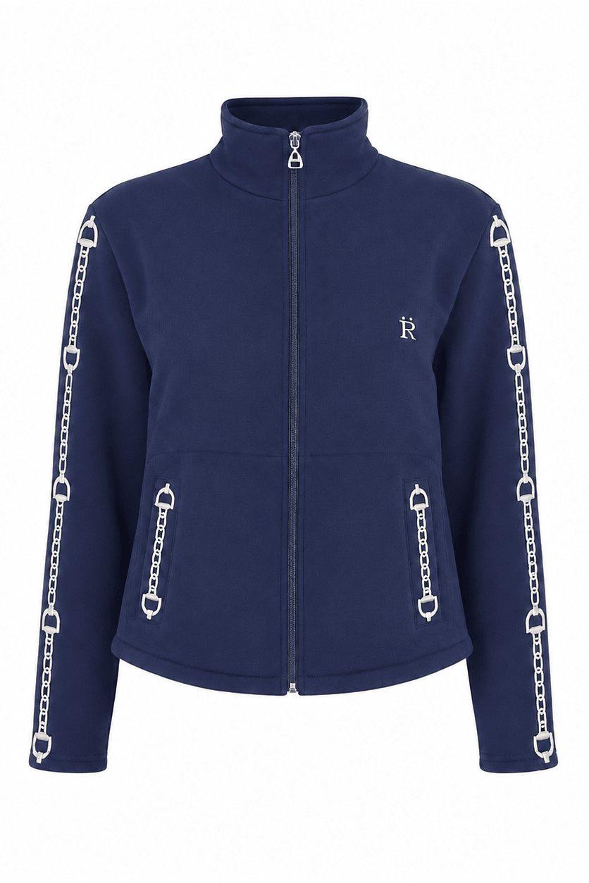 Ava Embroidered Zip Jacket - RönnerJacketsNavy