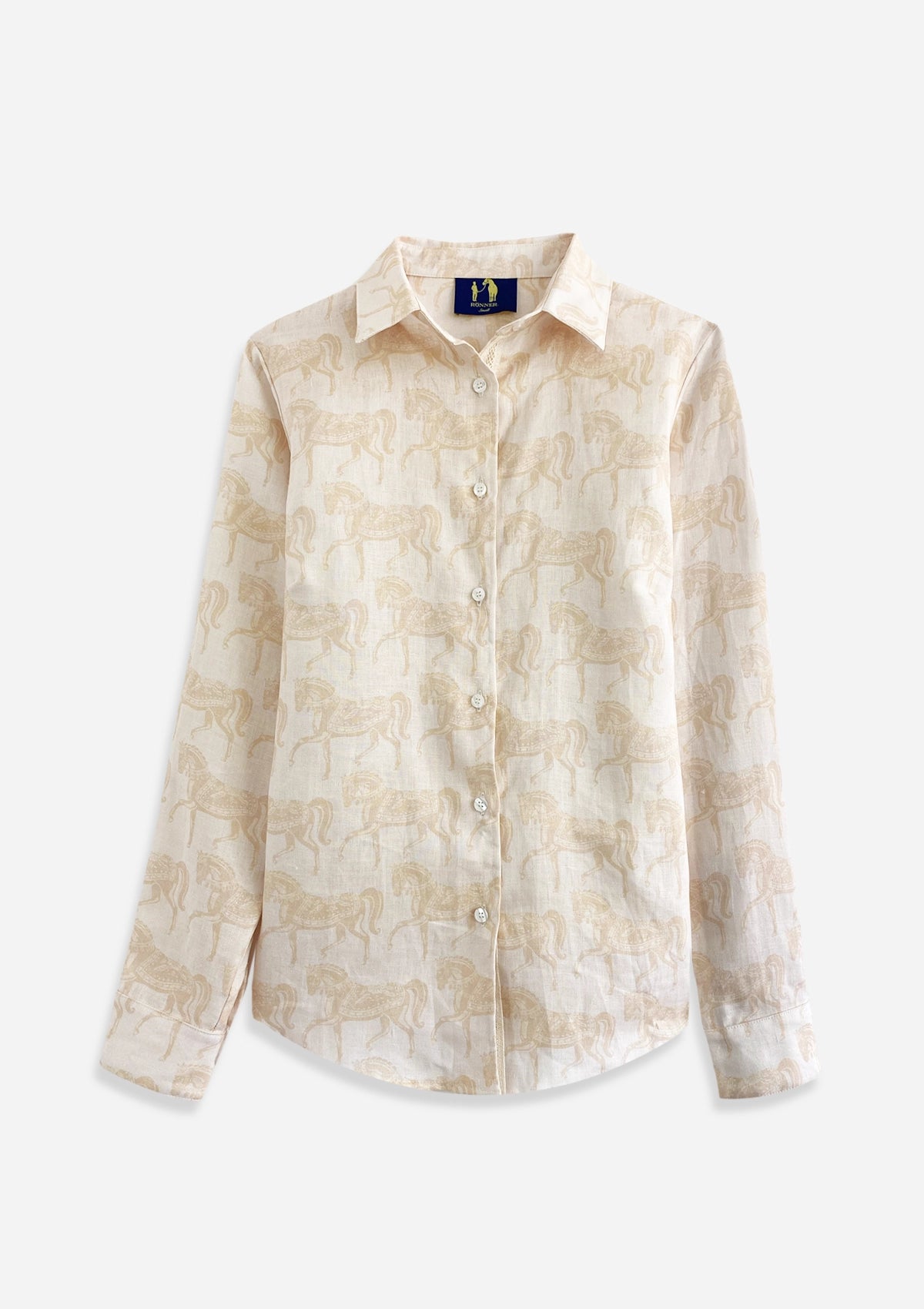 Basic Linen Shirt | Blossomare Print | Neutral