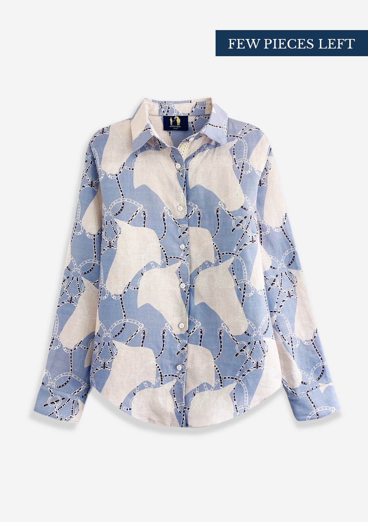 Basic Linen Shirt | Saddlery Print | Azure