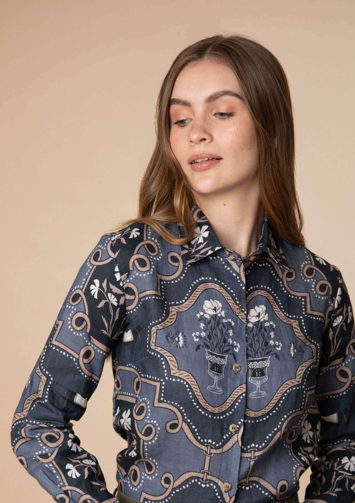 Basic Linen Shirt | Veranda Print