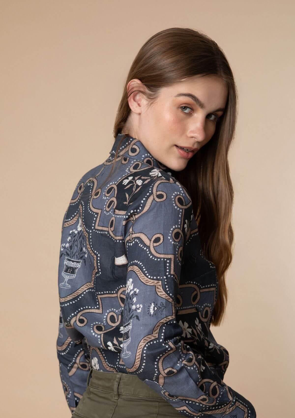 Basic Linen Shirt | Veranda Print - RönnerShirtXS