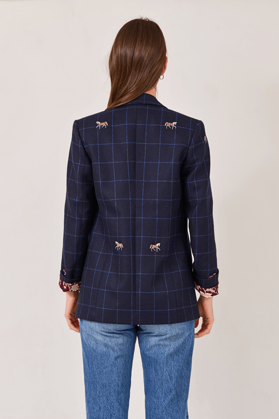 Belmont Blazer | Embroidered Italian Wool - RönnerBlazerNavy Plaid