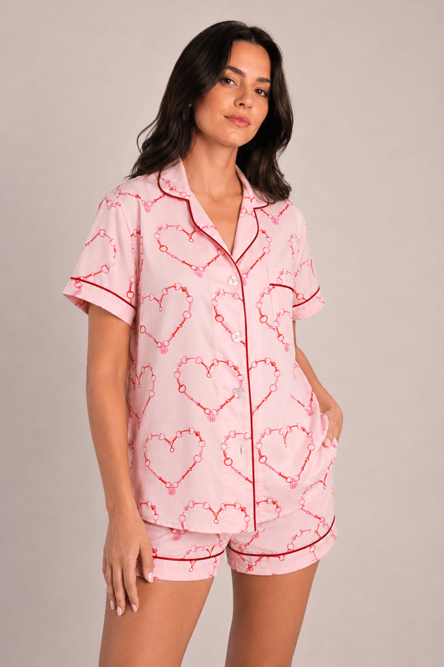 Bit of Love PJ Set | Rose | Short Sleeve - RönnerShort Sleeve SetXS