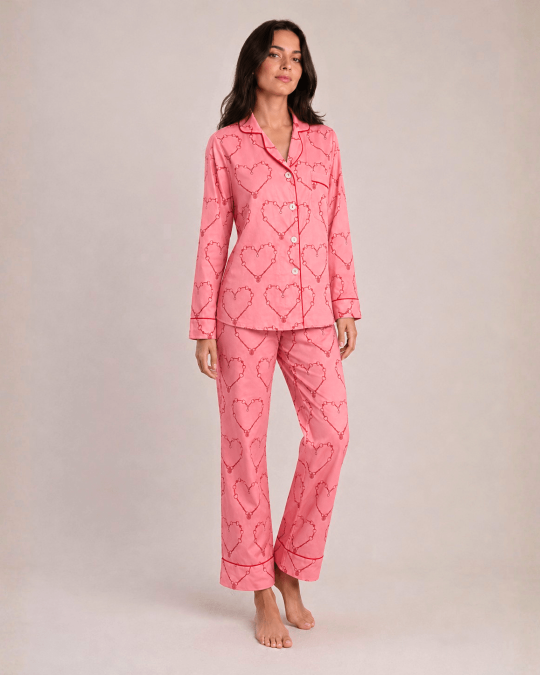 Bit of Love PJ Set | Watermelon Pink | Long Sleeve - RönnerLong Sleeve SetXS
