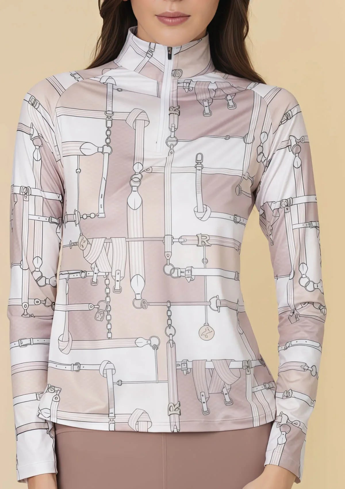 Bliss Q - Zip | Long Sleeve | Jubilea Print | Cream - RönnerXS