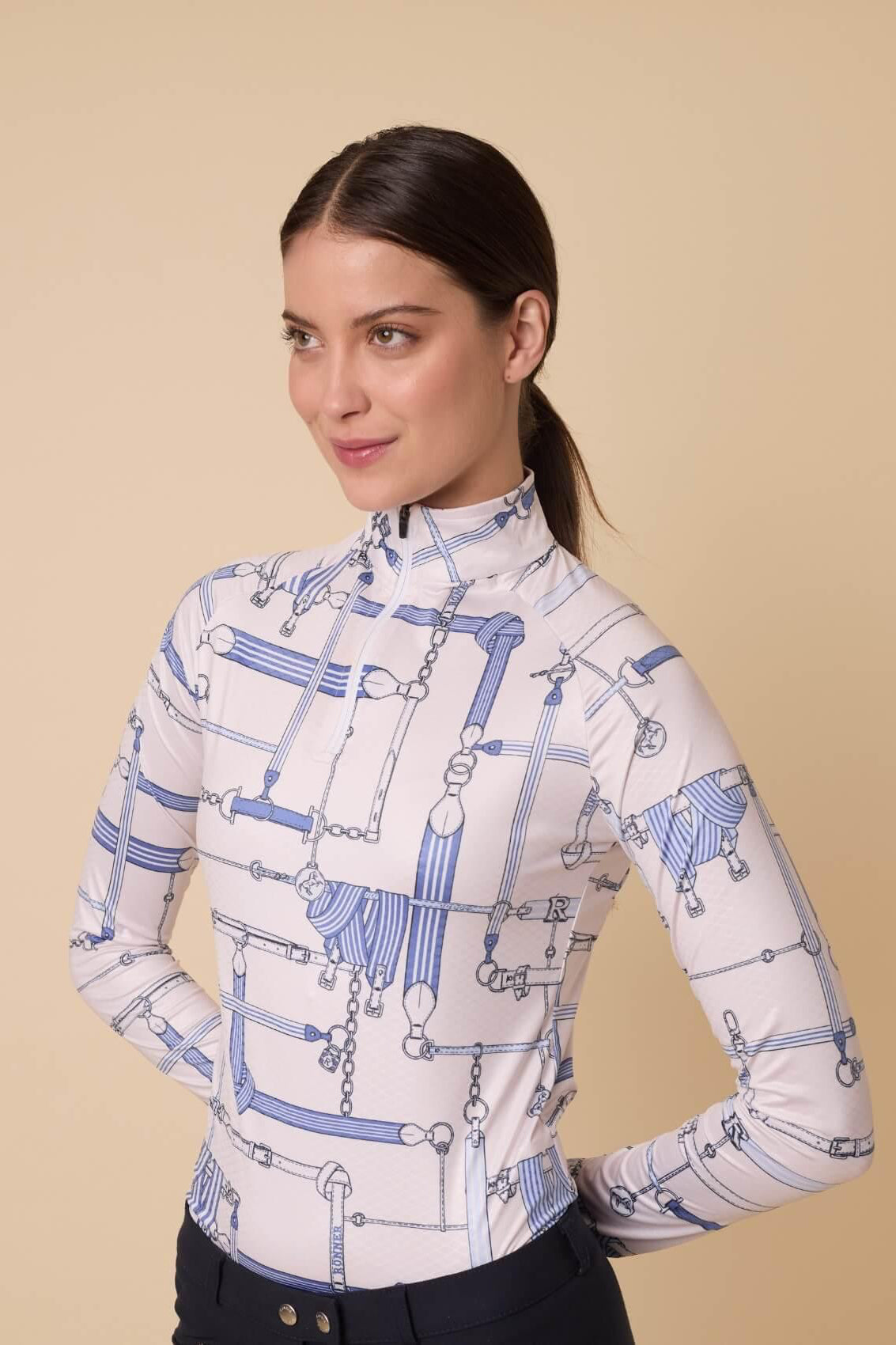 Bliss Q - Zip | Long Sleeve | Jubilea Print | Cream - RönnerXS