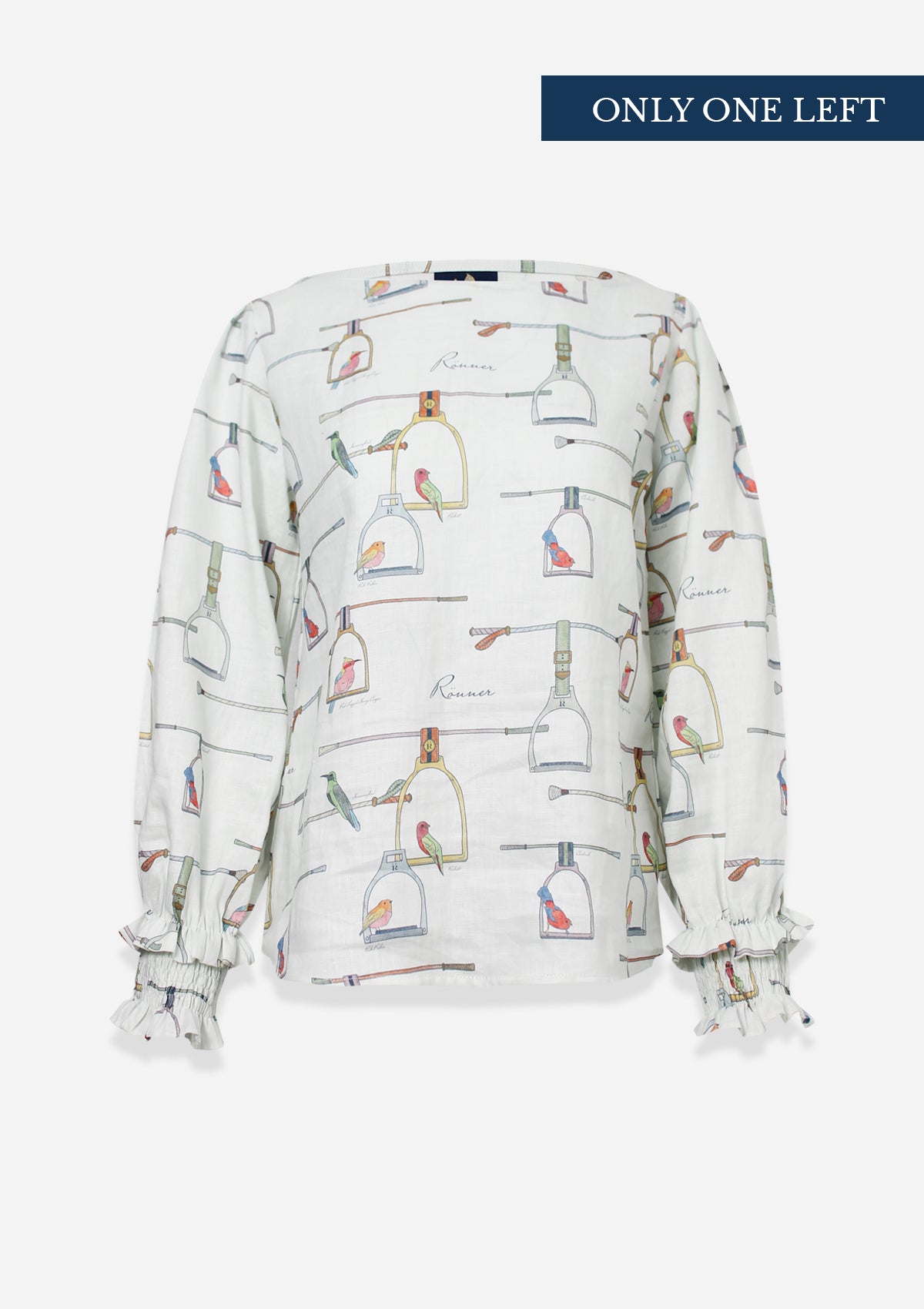 Bella Dona Linen Blouse | Birds Paradise White