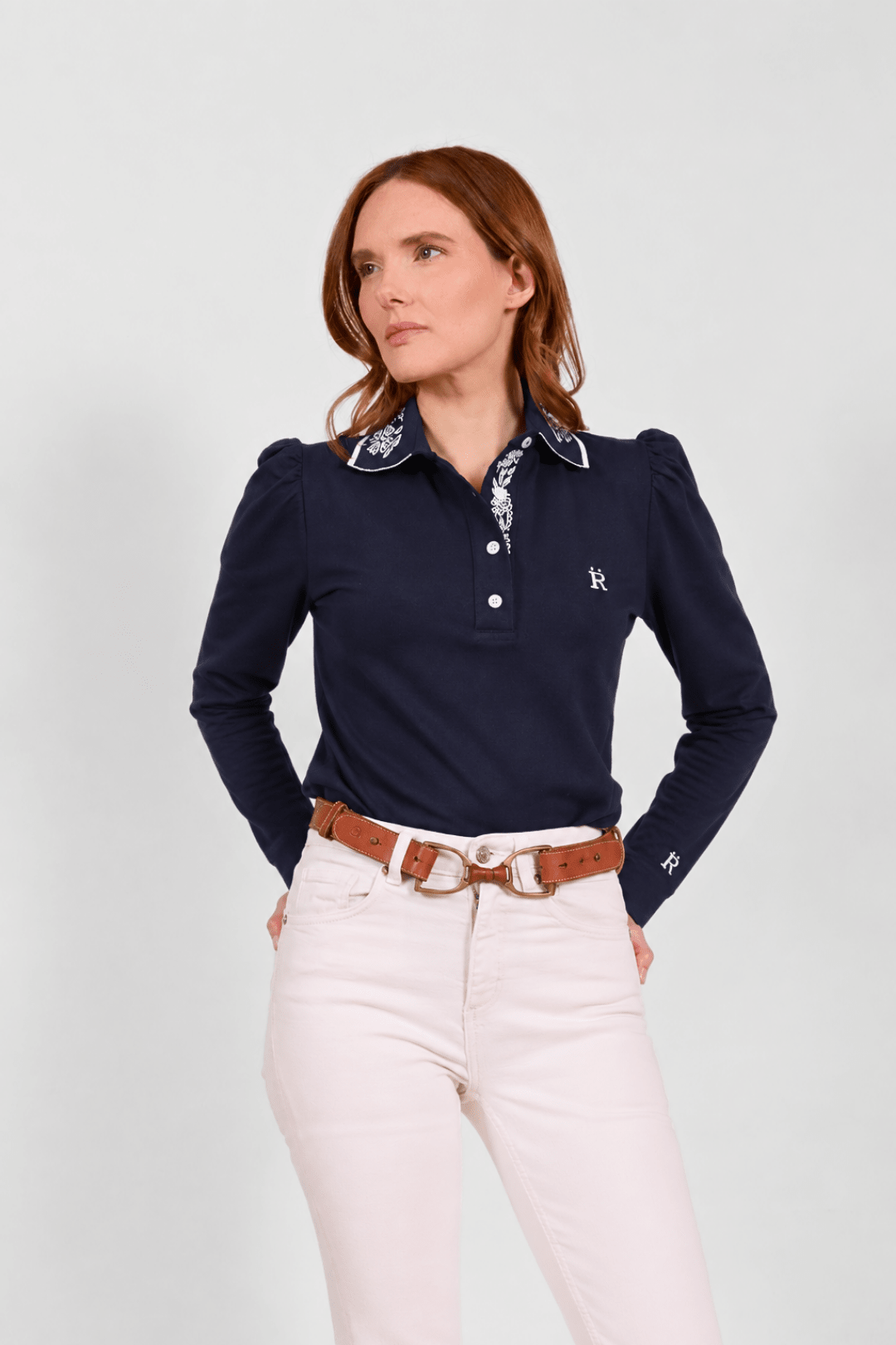 Briar | Embroidered Polo-Shirt | Long Sleeve - RönnerPolo ShirtNavy