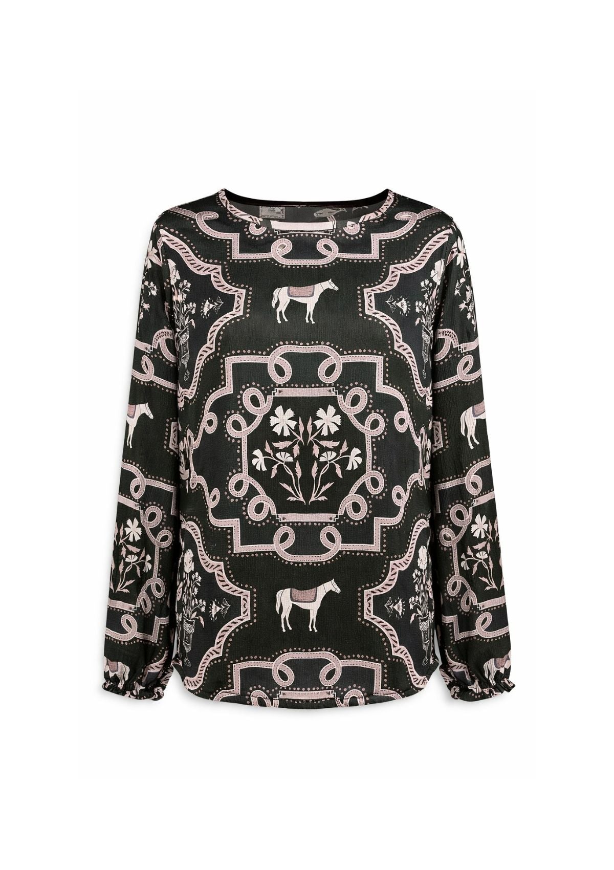 Caravelle Blouse | Veranda Print | Black & Nude - RönnerS