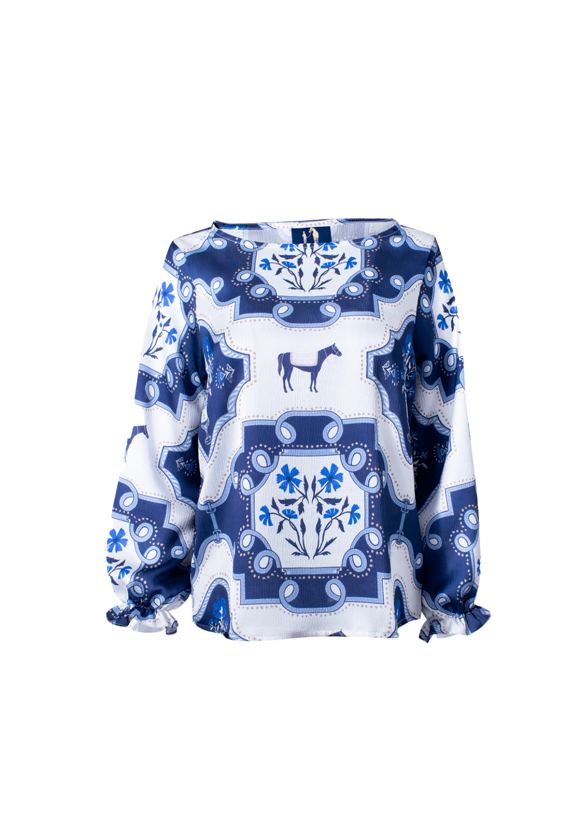 Caravelle Blouse | Veranda Print | Blue & White - RönnerS