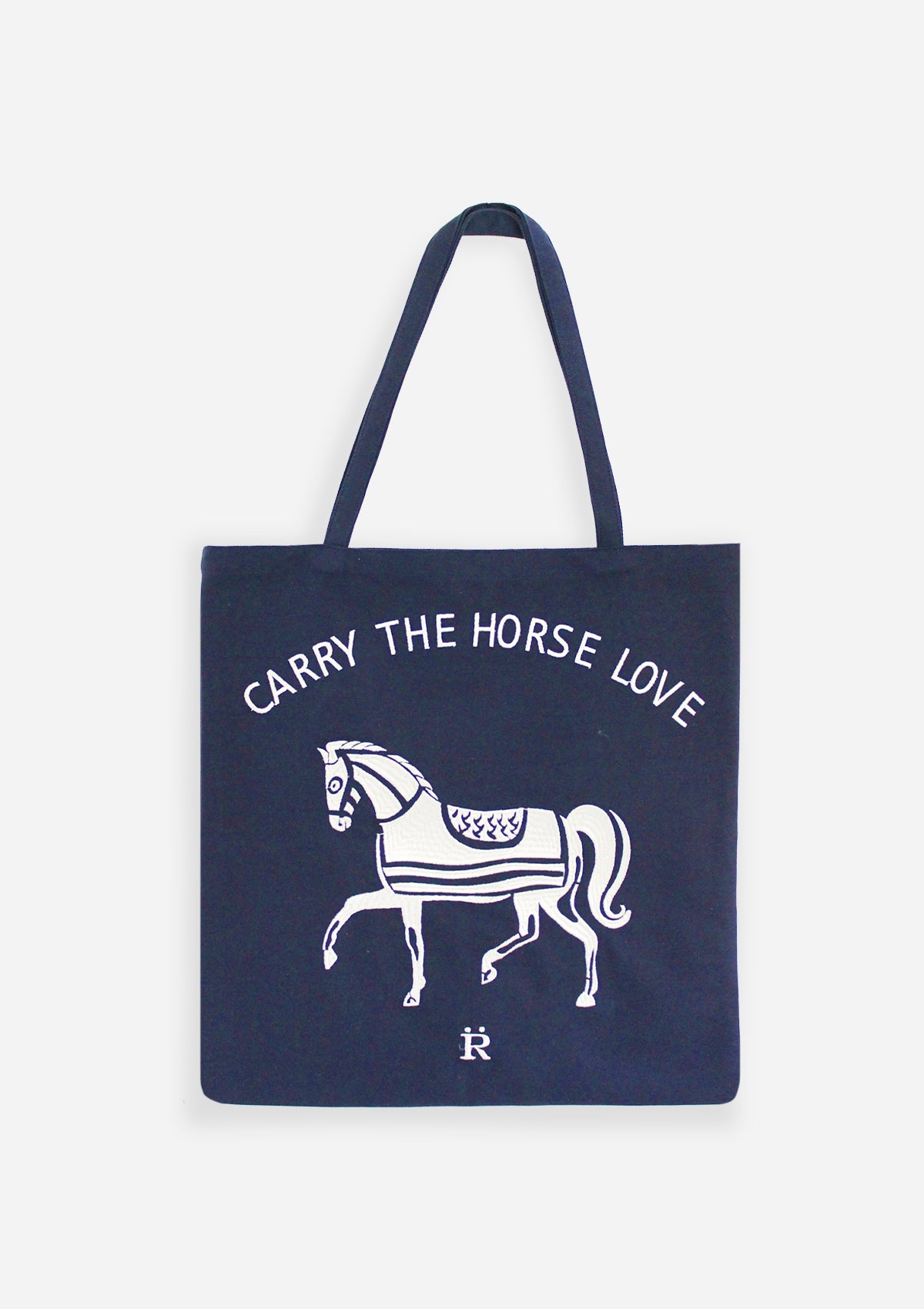 Horse Love Cotton Tote Carry The Love Horse Navy