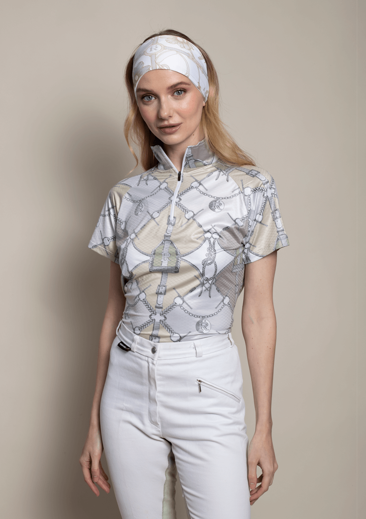 Bliss Quarter-Zip Extra Light | Short Sleeve | Morsetti Print | Saggio