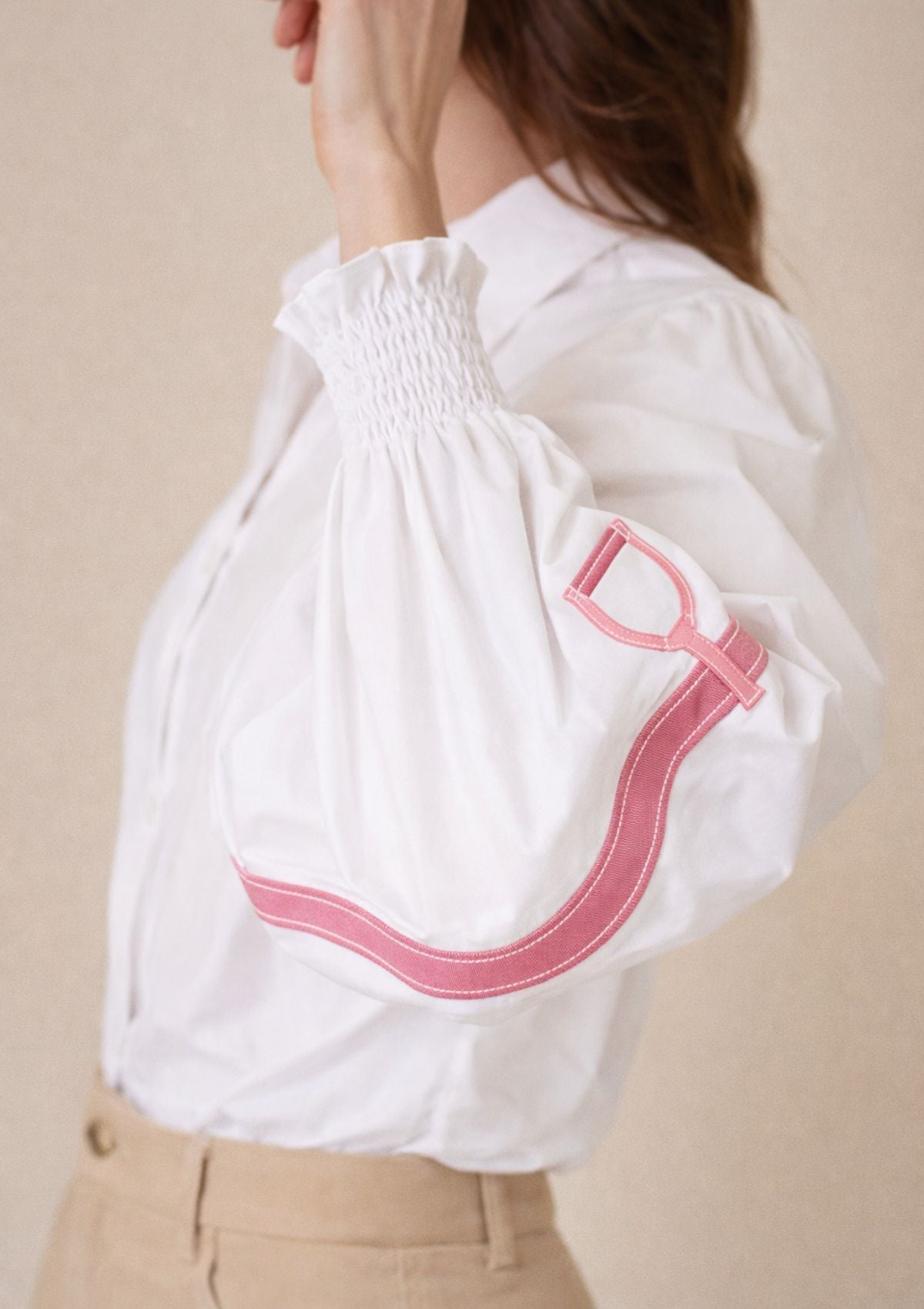 Connie Shirt | White | Embroidered Stirrup - RönnerShirtXS