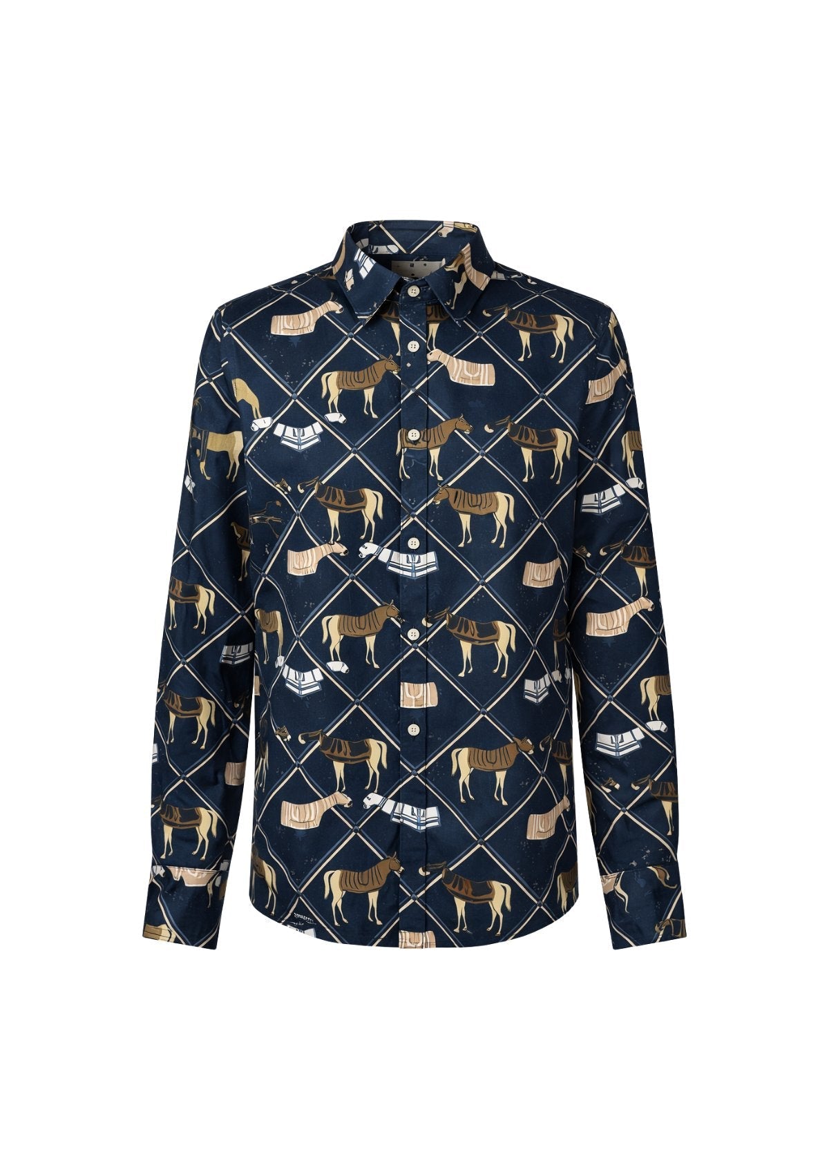 Cotton Shirt | Victory Print | Navy - RönnerL