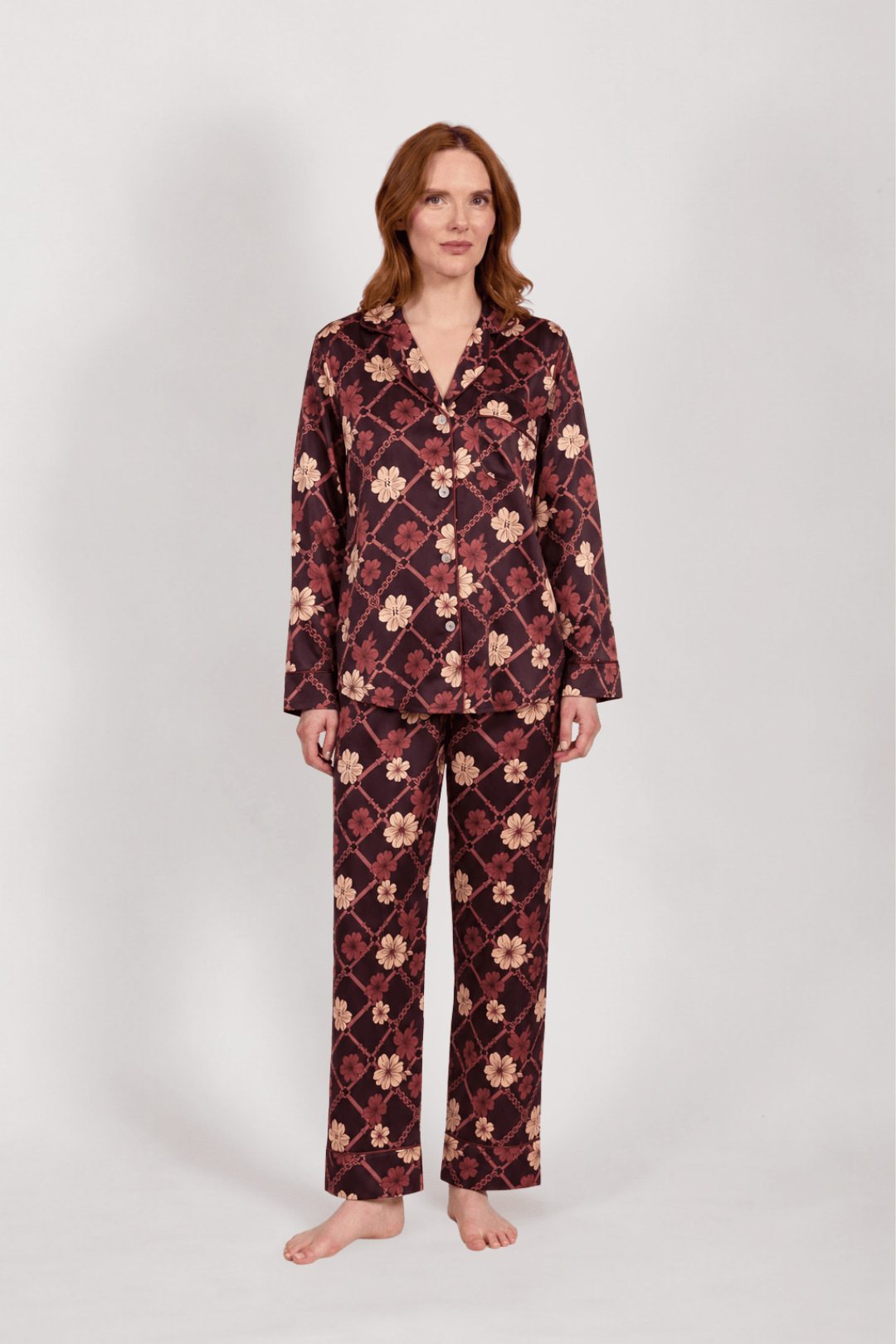 Dahlia PJ Set | Long Sleeve - RönnerLong Sleeve SetBurgundy