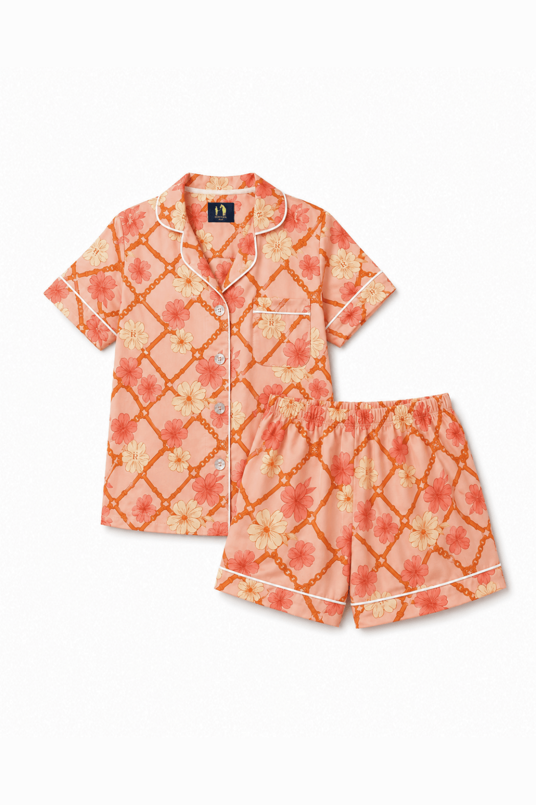 Dahlia PJ Set | Short Sleeve - RönnerShort Sleeve SetCoral