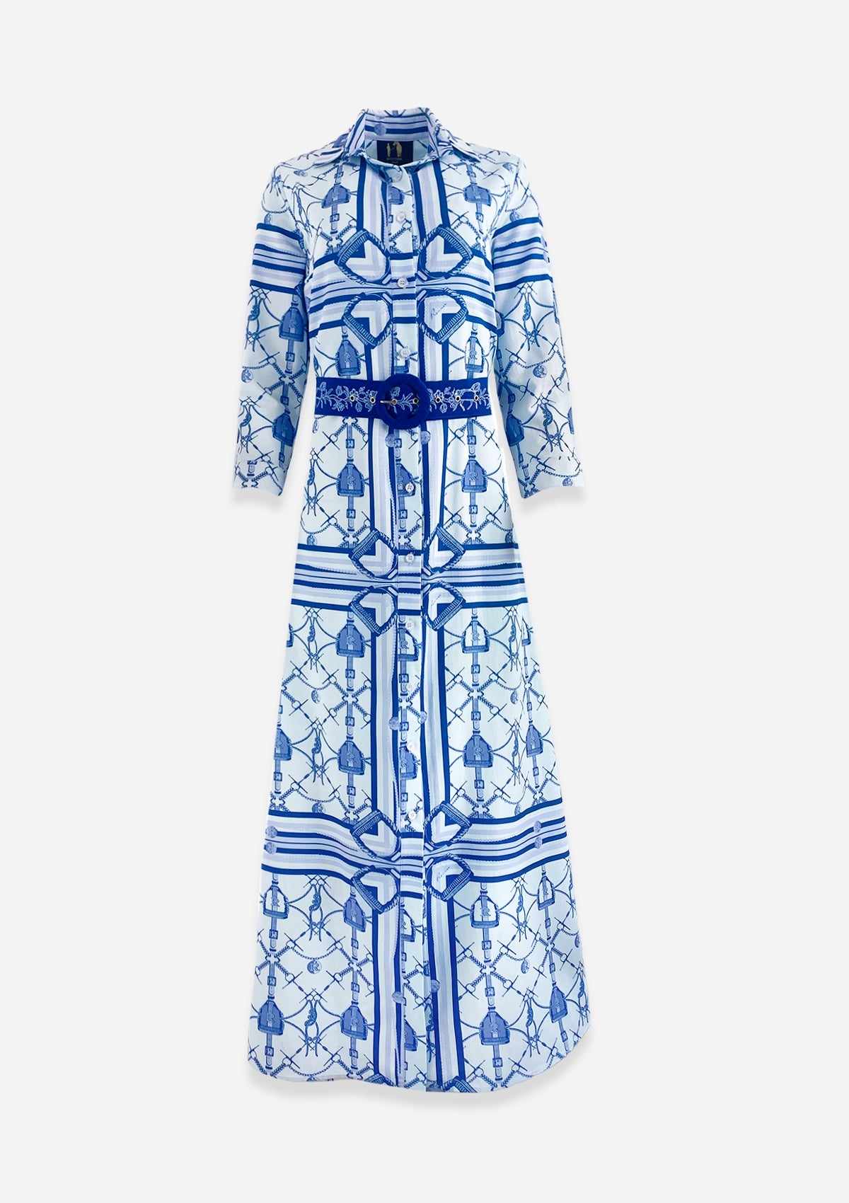 Dimanche Morsetti Dress | Blue and White - Rönner