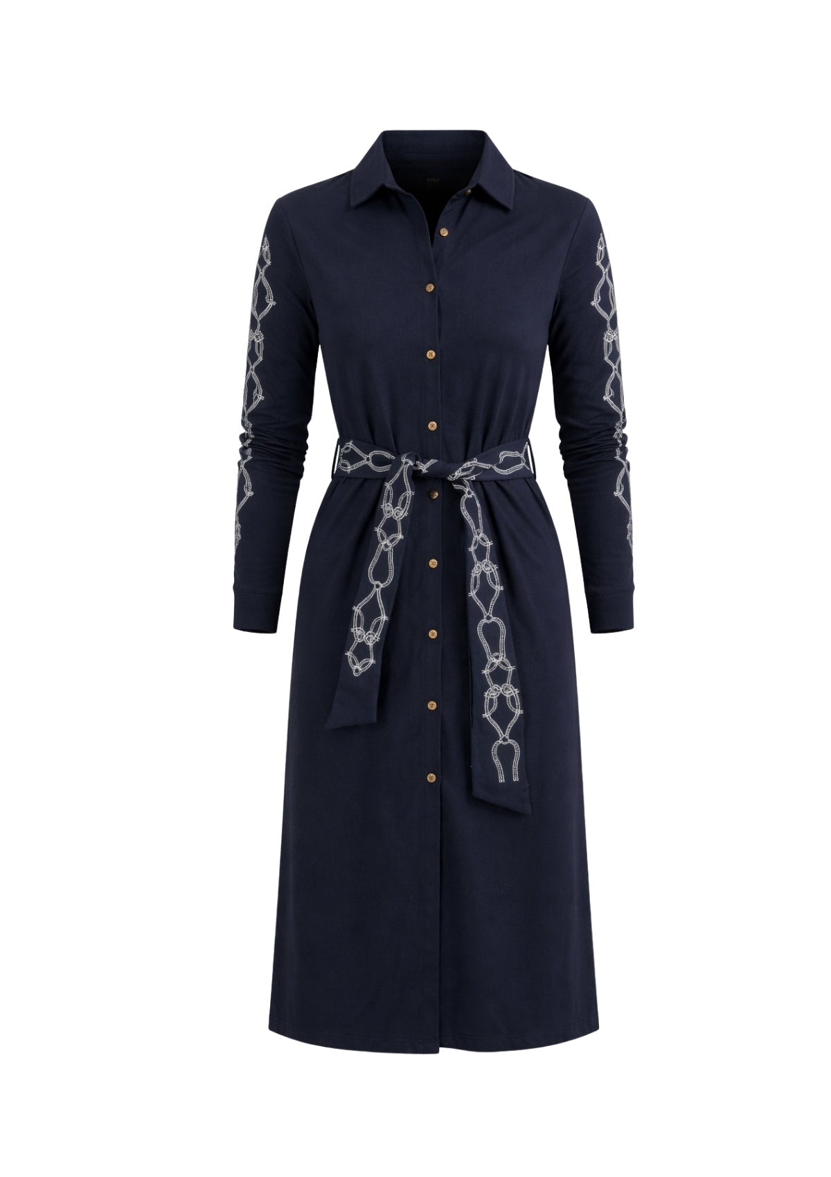 Elise Embroidered Dress | Navy - RönnerDressXS