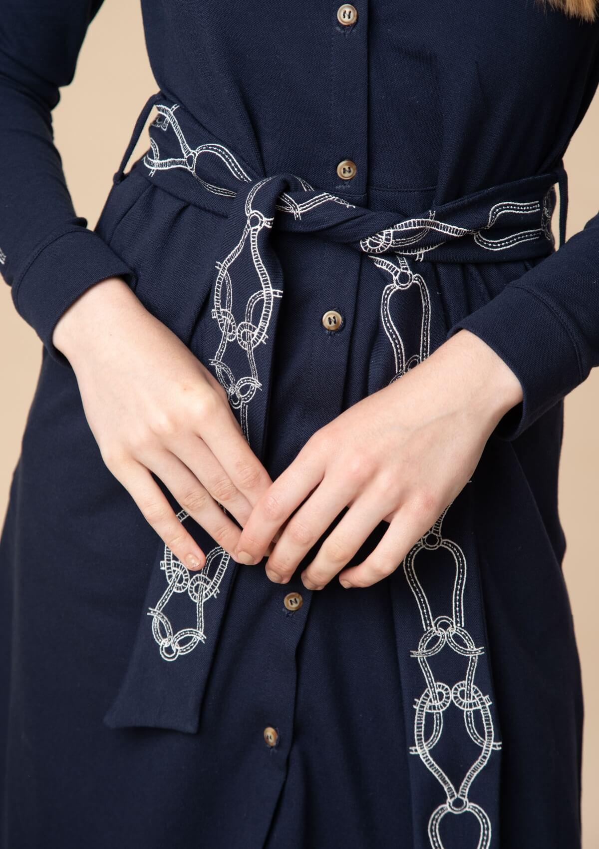 Elise Embroidered Dress | Navy - RönnerDressXS
