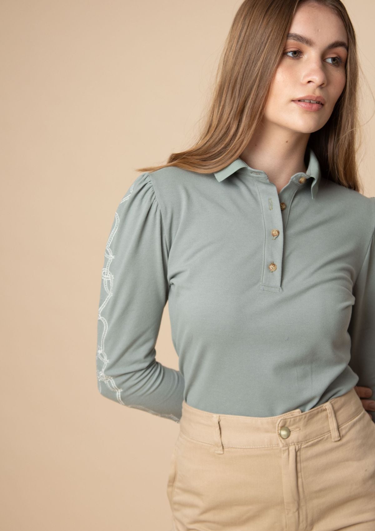 Elise Polo - Shirt | Long Sleeves Embroidered - RönnerPolo ShirtXS