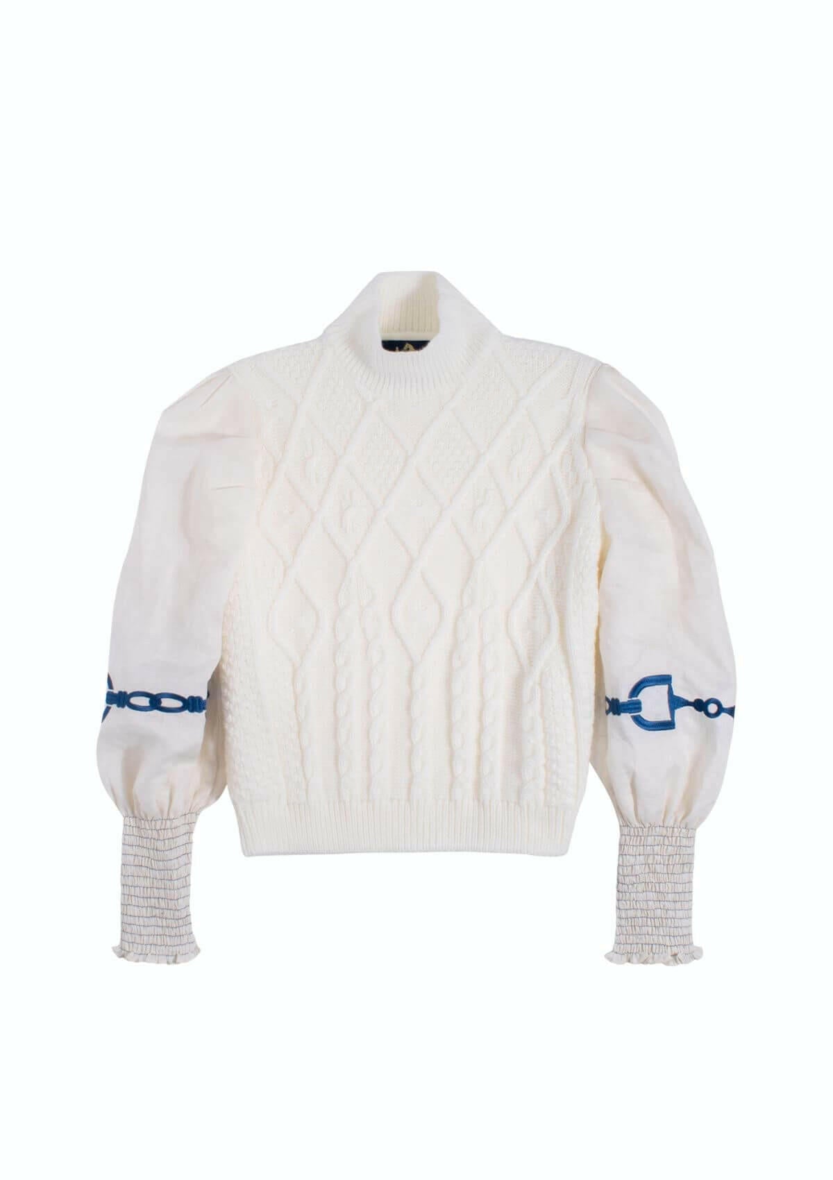 Ellie Cable Knit Sweater | Embroidered - RönnerSweaterXS