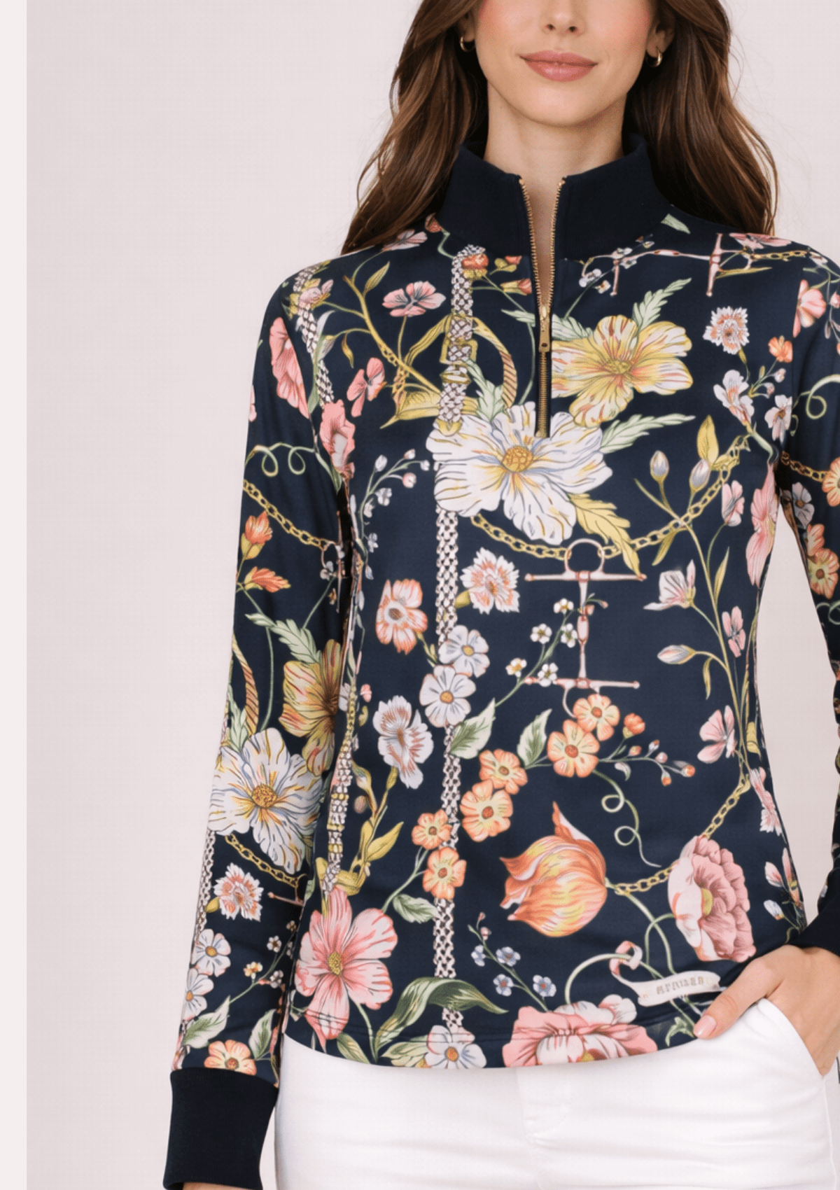 Emberly Q - Zip | Long Sleeve | Botany Print | Nocturne - RönnerQuarter ZipXS