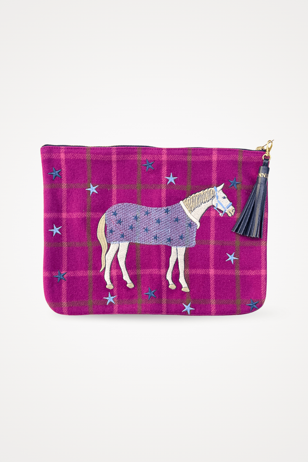Embroidered Pouch | Lucky Horses - RönnerPouchPurple