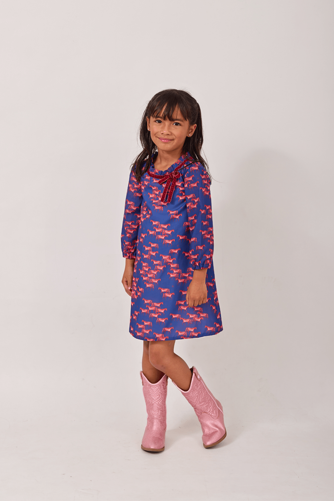 Emily Mini Horses Dress - RönnerDressNavy
