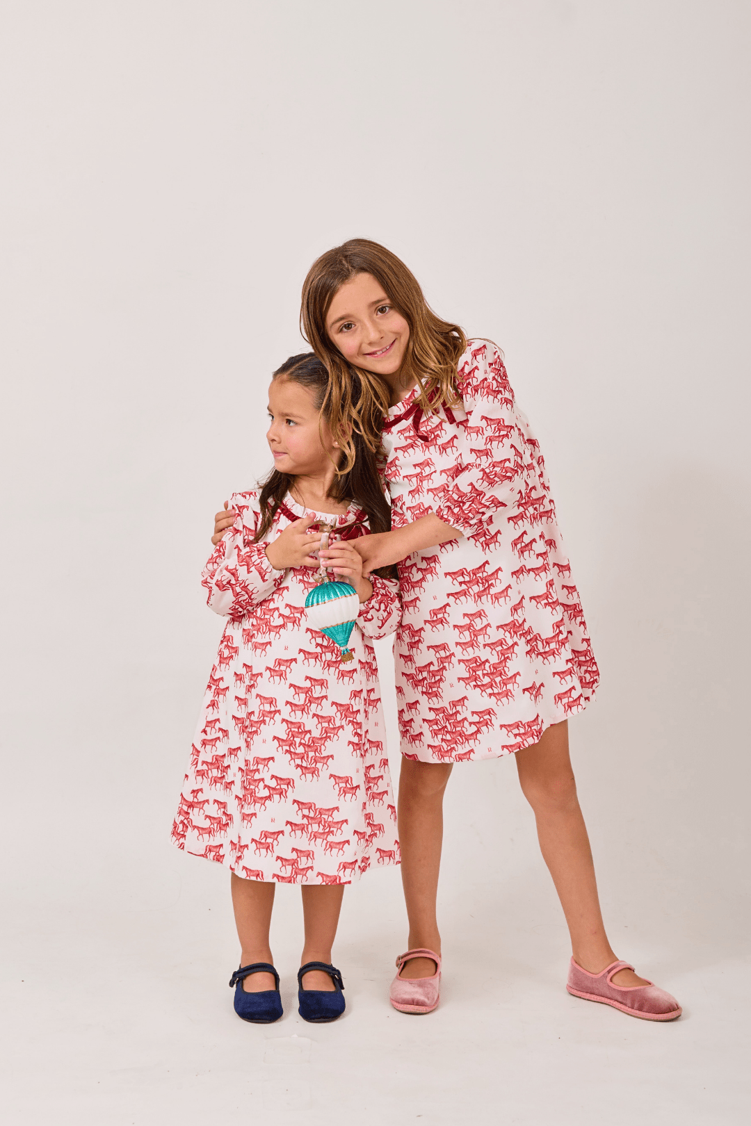 Emily Mini Horses Dress - RönnerDressWhite & Red Horses