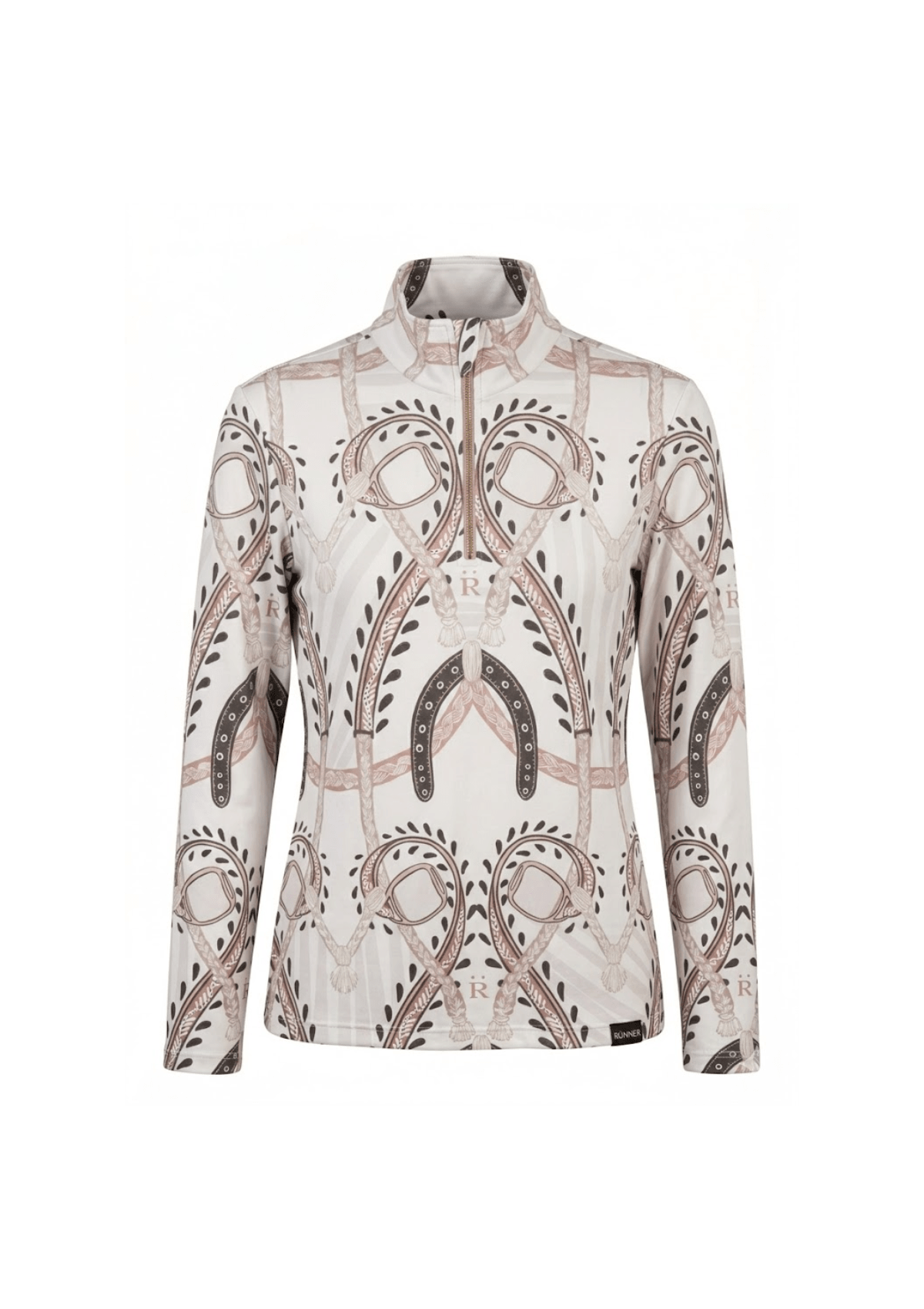 Equestrian Grid Quarter Zip| Cream - RönnerM