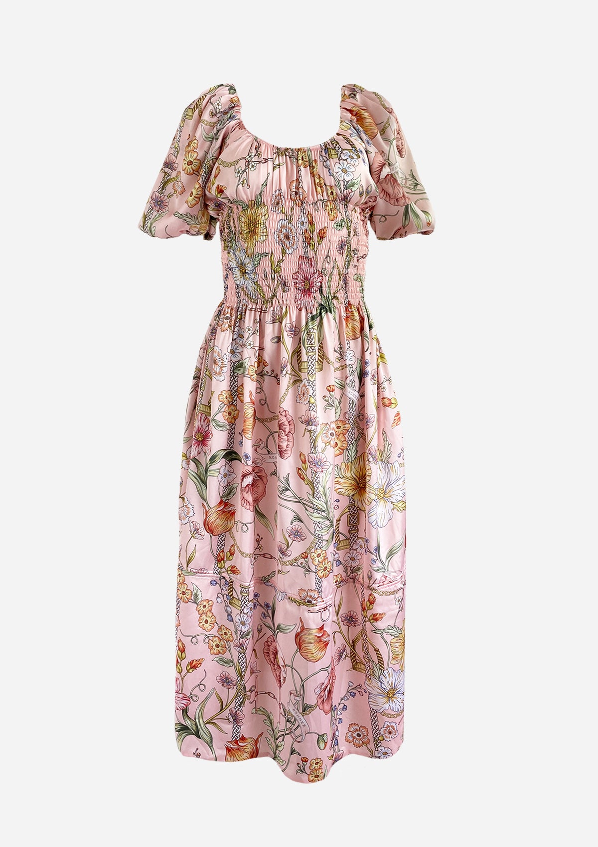 Fleurit Linen Dress | Botany Print Rose