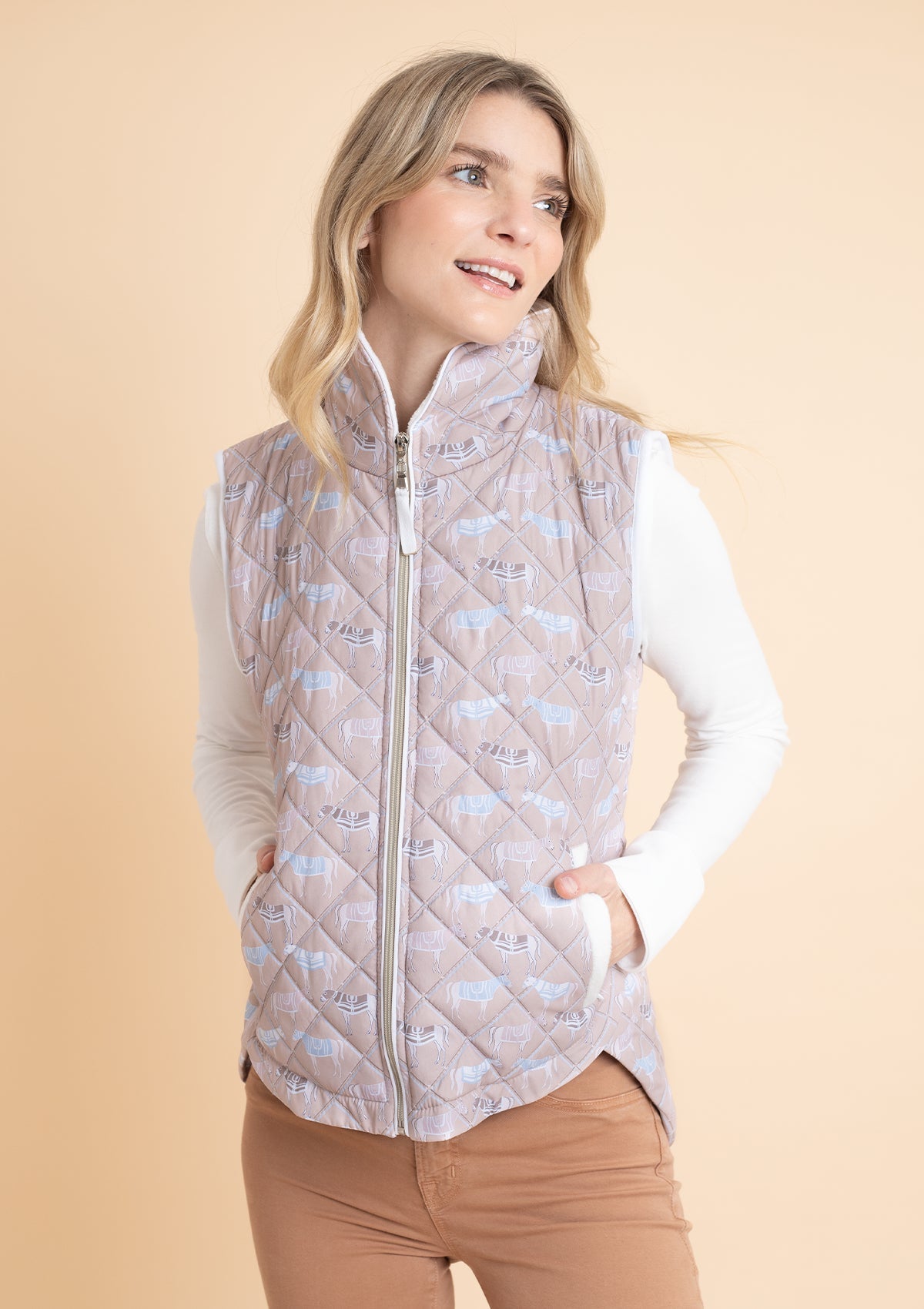 Florence Quilted Vest | Victory Print