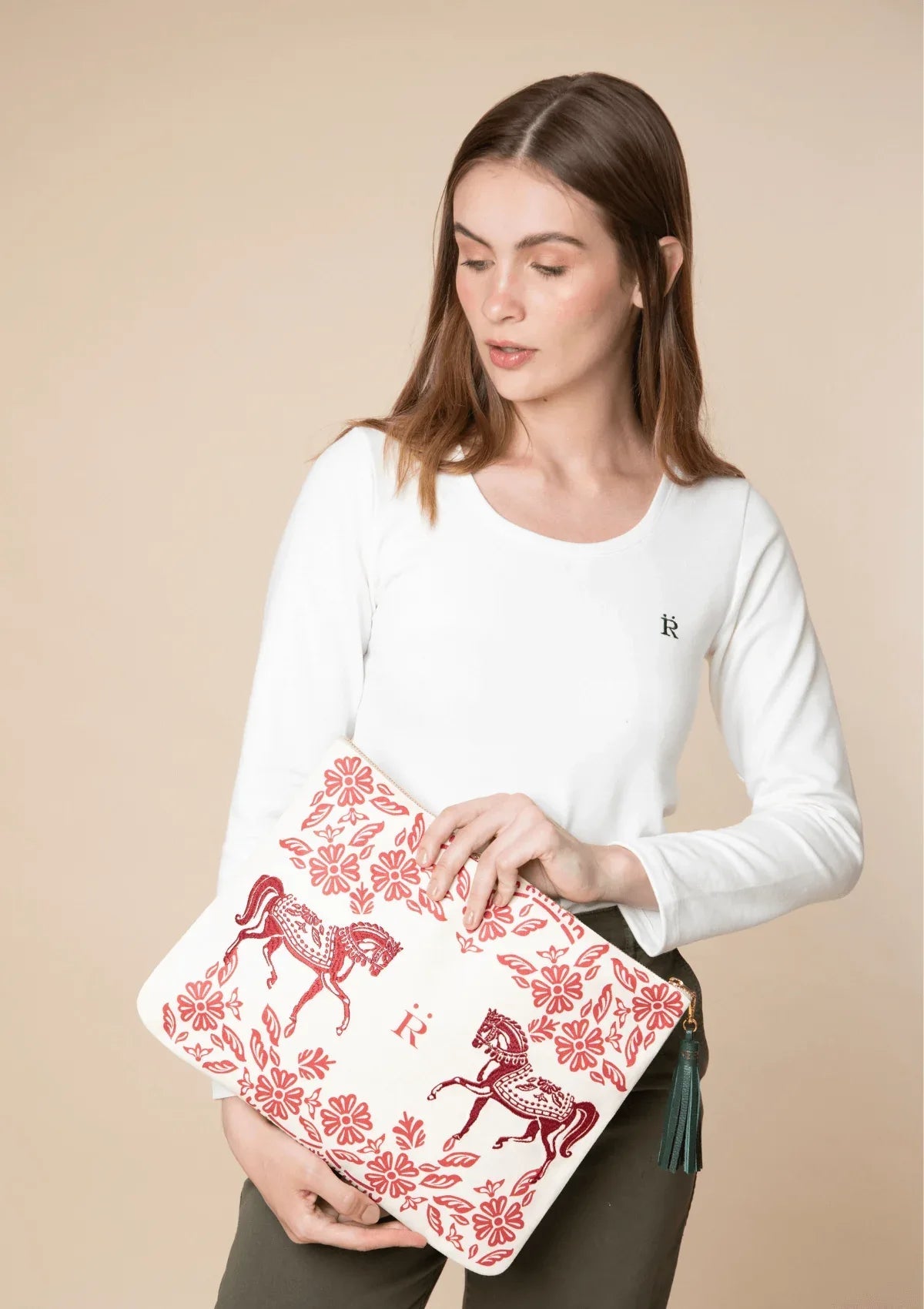Flower Horses Pouch - RönnerPouchRed