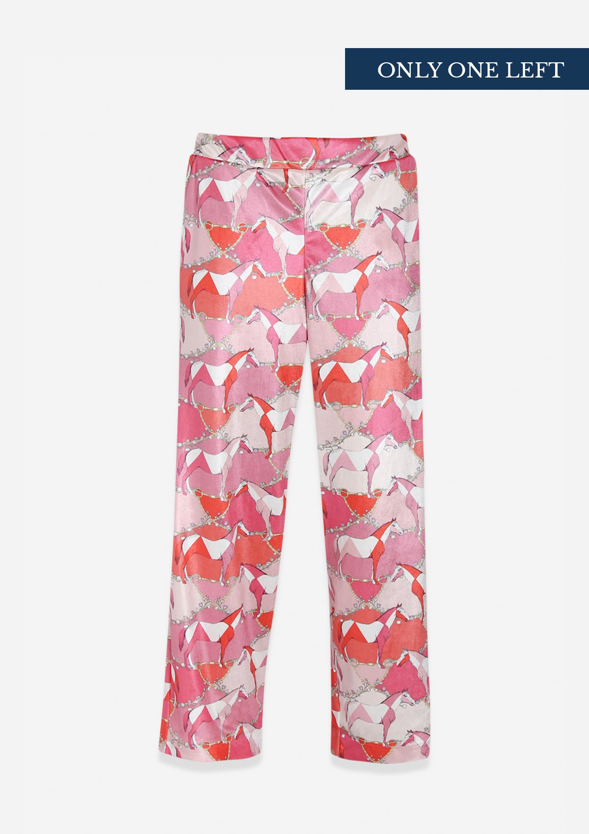 Zoe Velvet Trousers | Geo Horses Print | Pink & Tangerine