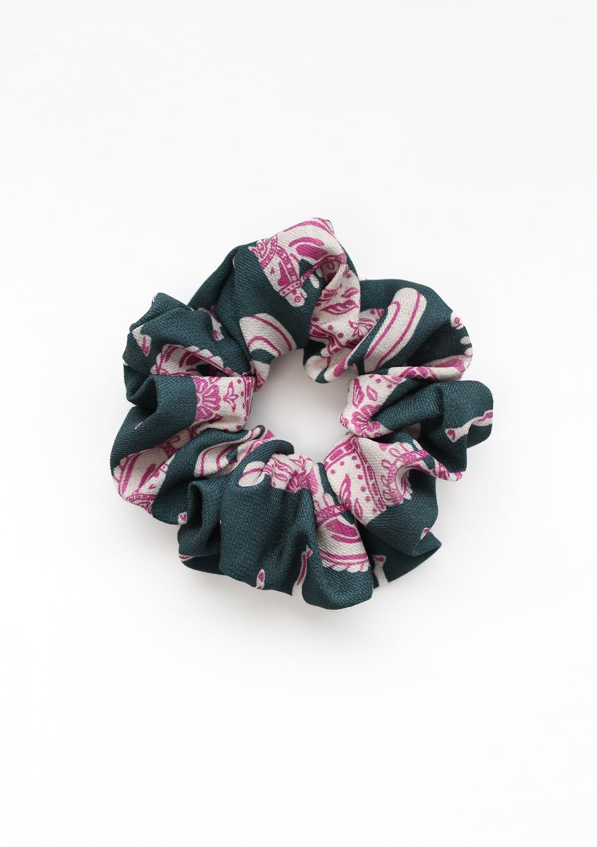 Hair Scrunchie Blossomare Print - RönnerScrunchiesGreen & Blush